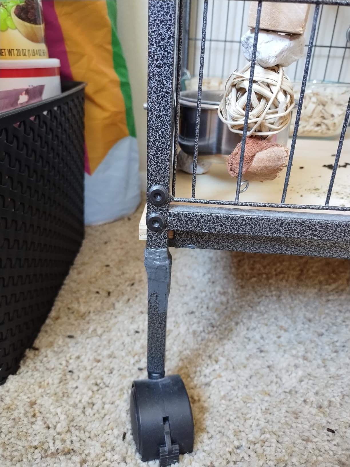 PawHut Metal Small Animal Cage, 4-Tiers Rolling Big Ferret Cage, Gray customer photo 2