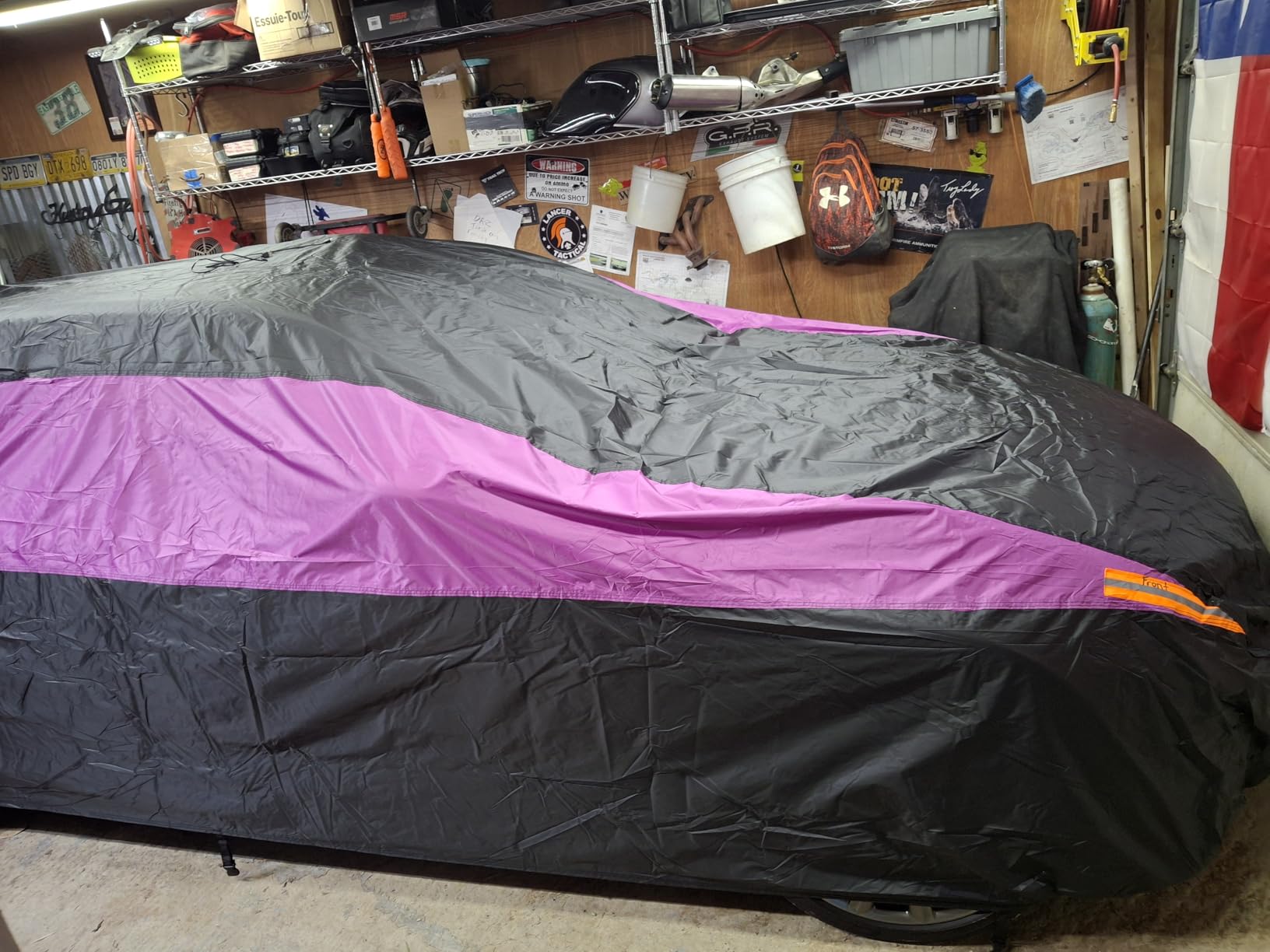 MORNYRAY Waterproof Car Cover All Weather Snowproof UV Protection Windproof Outdoor Full car Cover, Universal Fit for Sedan (Fit Sedan Length 194-206 inch, Blue) customer photo 2