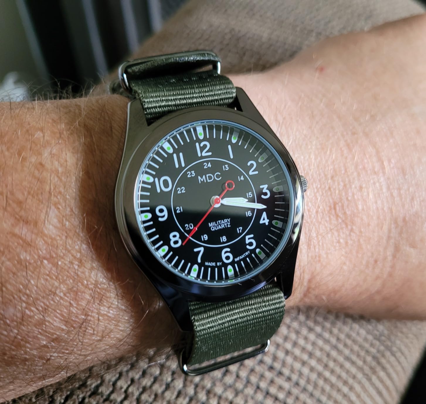 Infantry MDC Mens Military Field Watch, Japanese Quartz, Slip-Thru Nylon customer photo 2