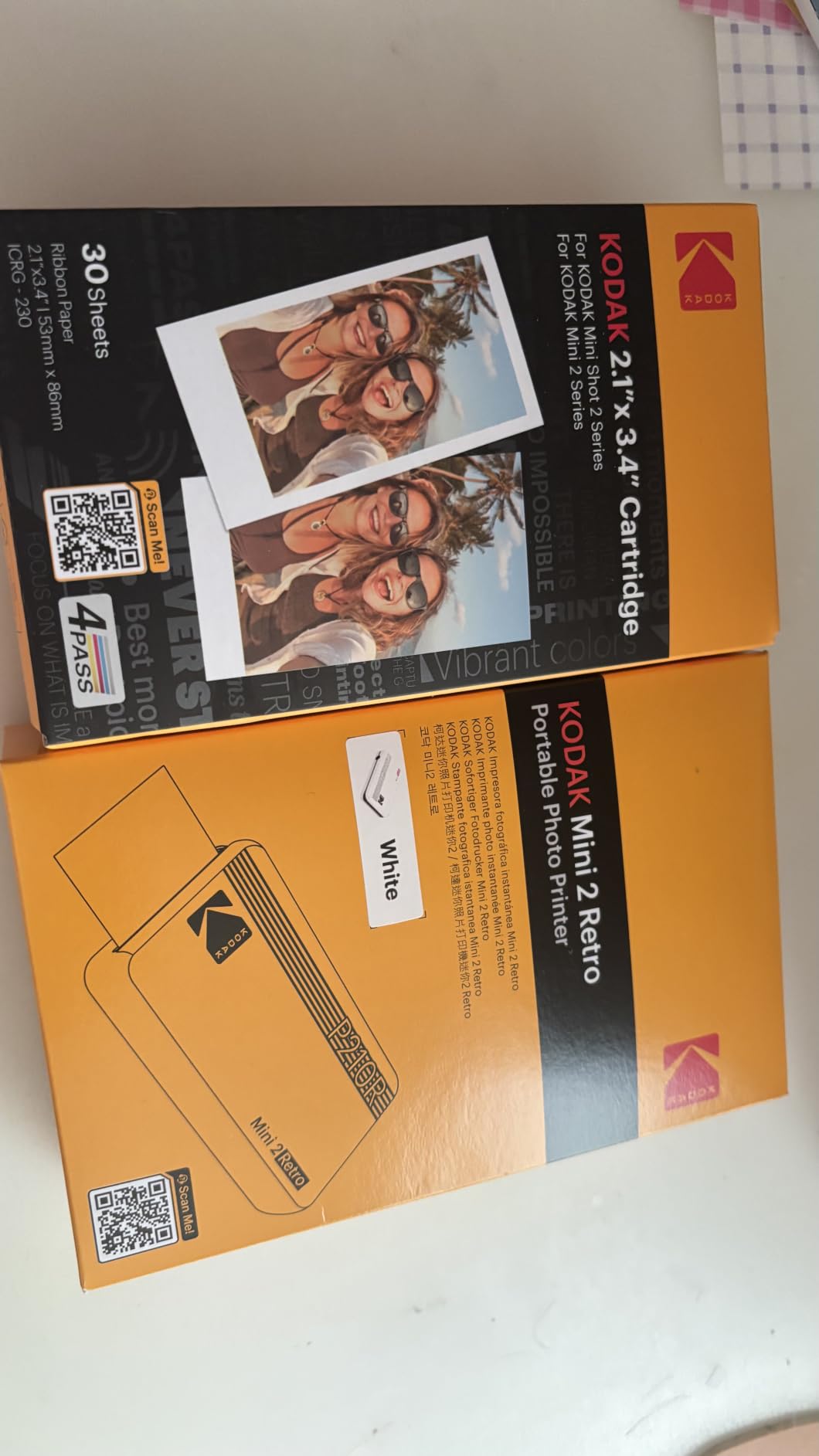 KODAK Mini 2 Retro 2x3 Portable Photo Printer, 4PASS, 38 Sheets, White customer photo 1