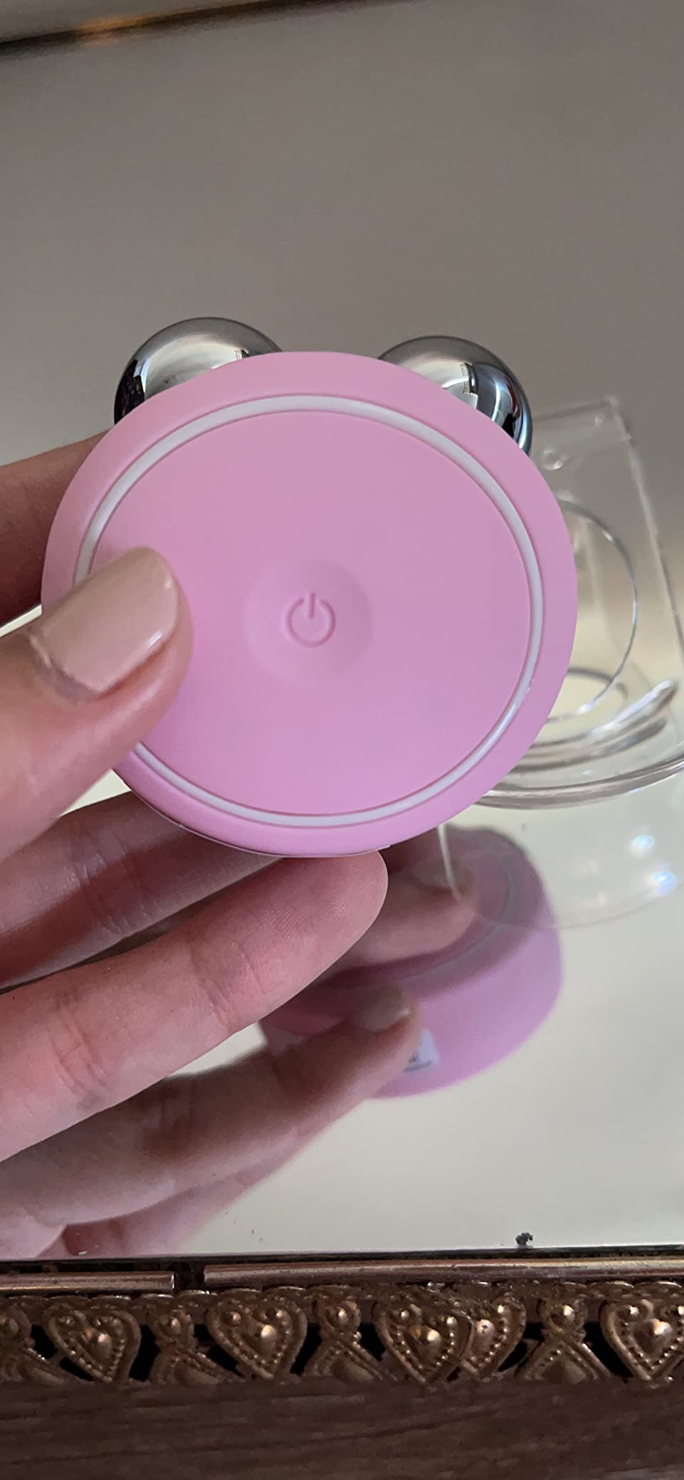 FOREO BEAR Mini Microcurrent Facial Device - Face Sculpting Tool - Firm & Contour - Reduce Double Chin - Non-Invasive - Increases Absorption of Facial Skin Care Products - Pearl Pink customer photo 1
