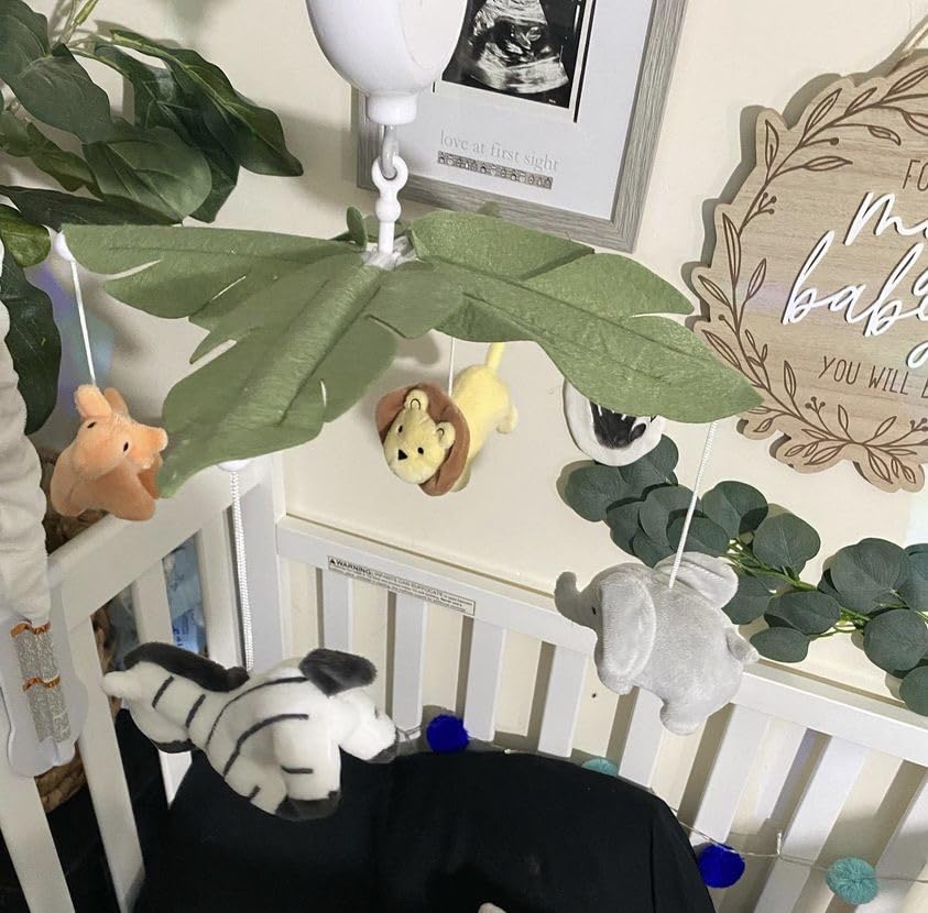 The Peanutshell Crib Mobile for Boys or Girls - White Musical Baby Crib Mobile with 12 Lullabies, Jungle Animal, Baby Safari Animals Nursery Decor customer photo 2
