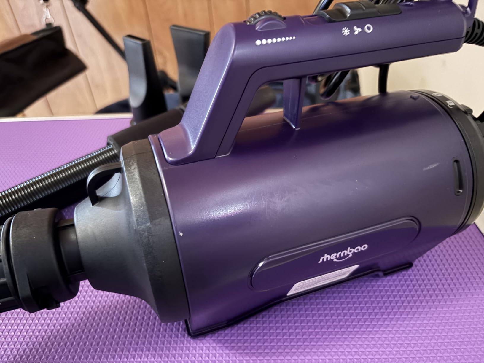 Dog Dryer High Velocity Pet Dog Grooming Force Hair Dryer/Blower - High velocity force blower dryer for professional dog pet grooming, purple sherbao SMD-06P customer photo 2