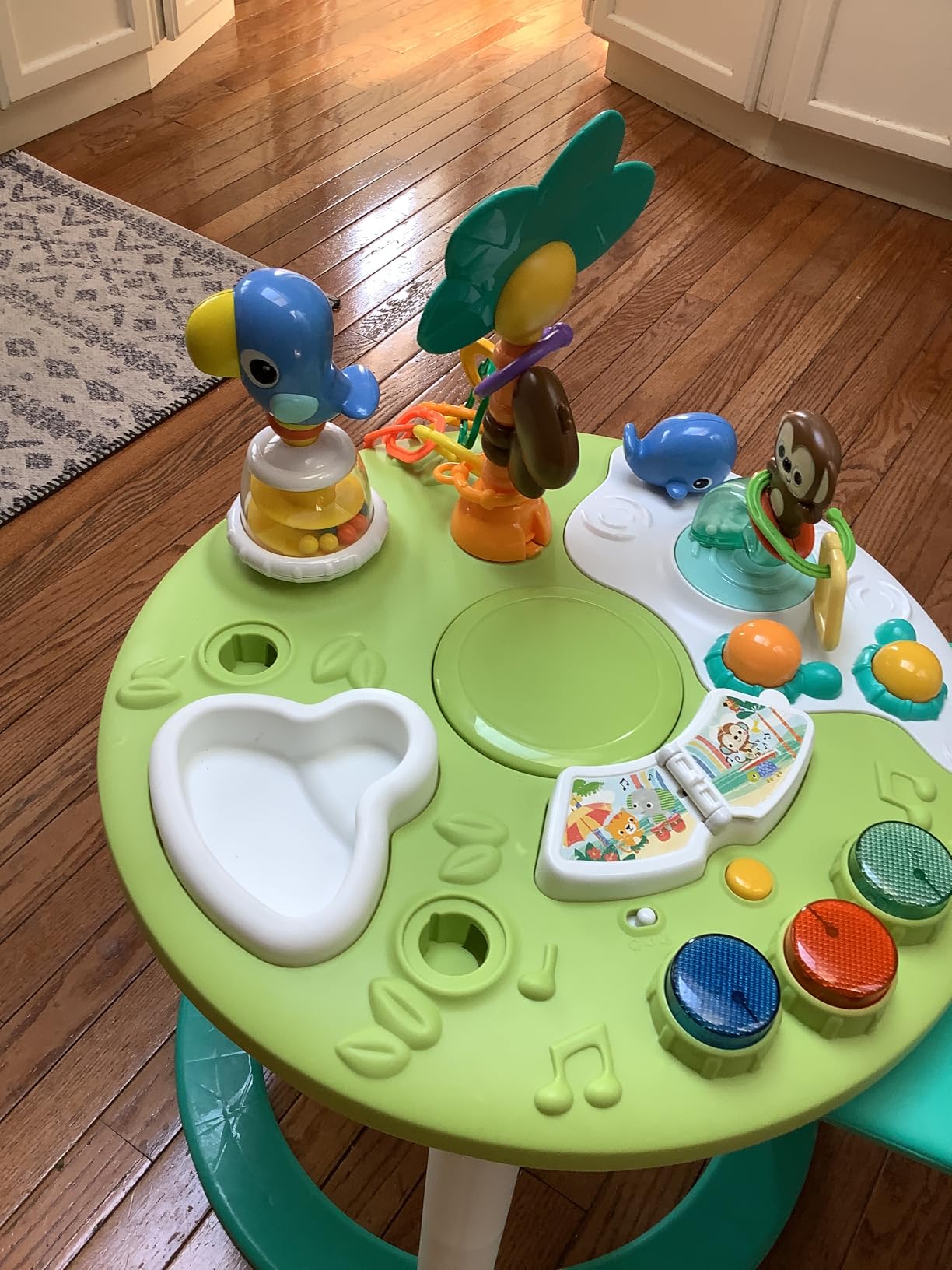 Bright Starts Around We Go 2-in-1 Baby Walker, Discovery Activity Center and Table, Tropic Coral, Ages 6 Months+ customer photo 1