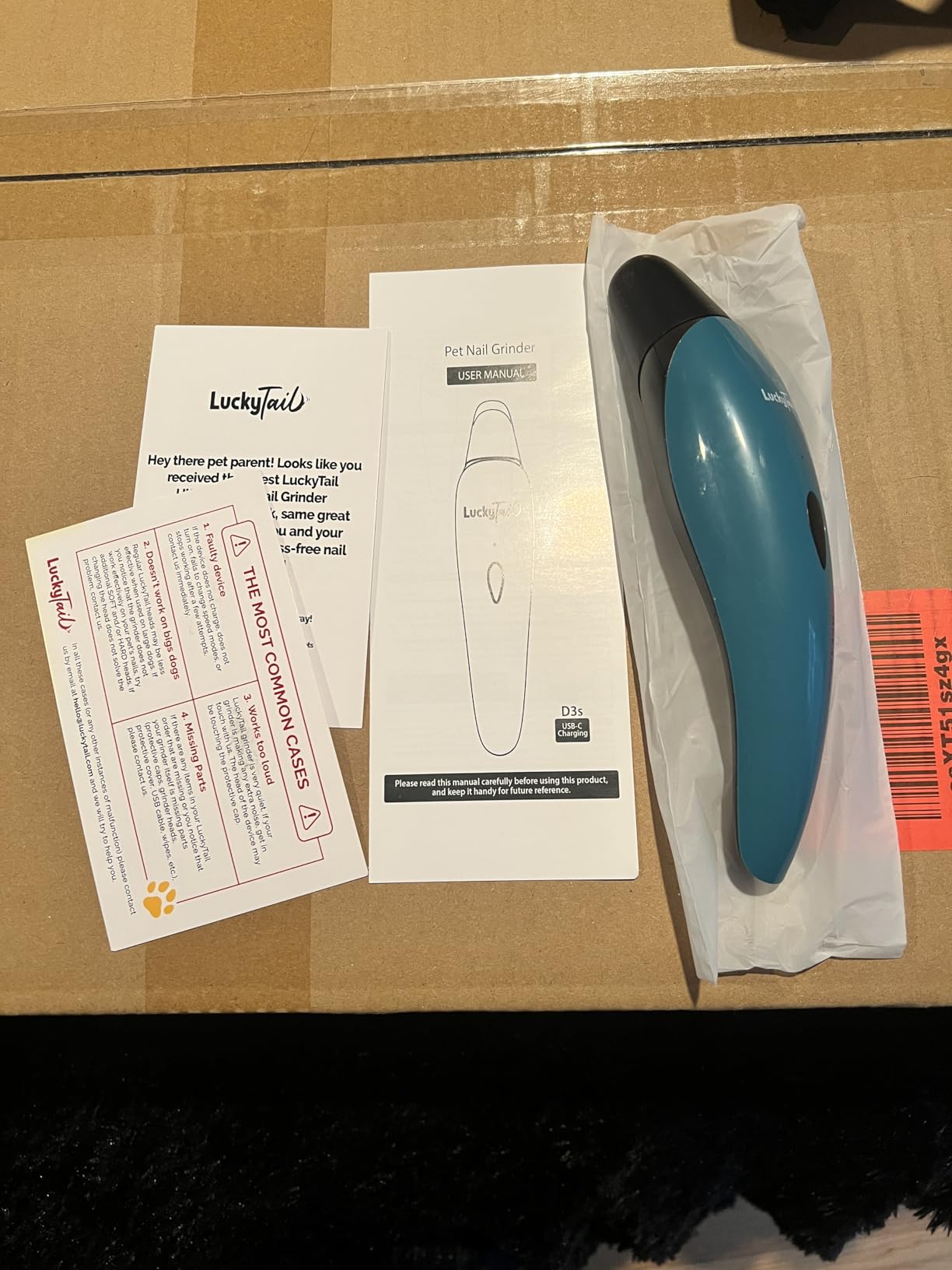 LuckyTail Dog Nail Grinder, Whisper-Quiet, Low-Vibration Trimmer with Light customer photo 1