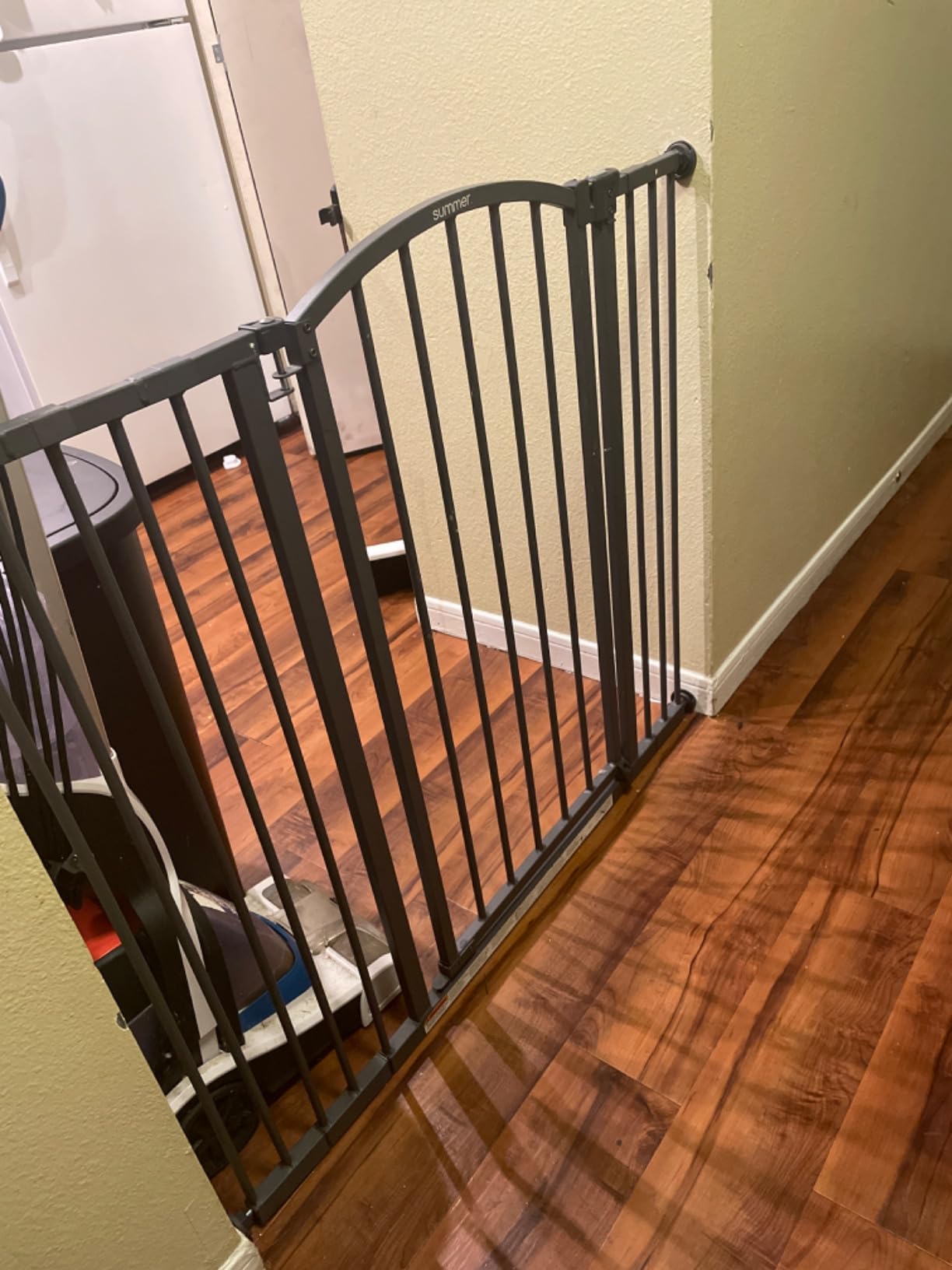Ingenuity Multi-Use Decorative Extra Tall Walk-Thru Baby Gate, Fits Openings 28.5-48 Inch, Black Metal, for Doorways and Stairways, 36