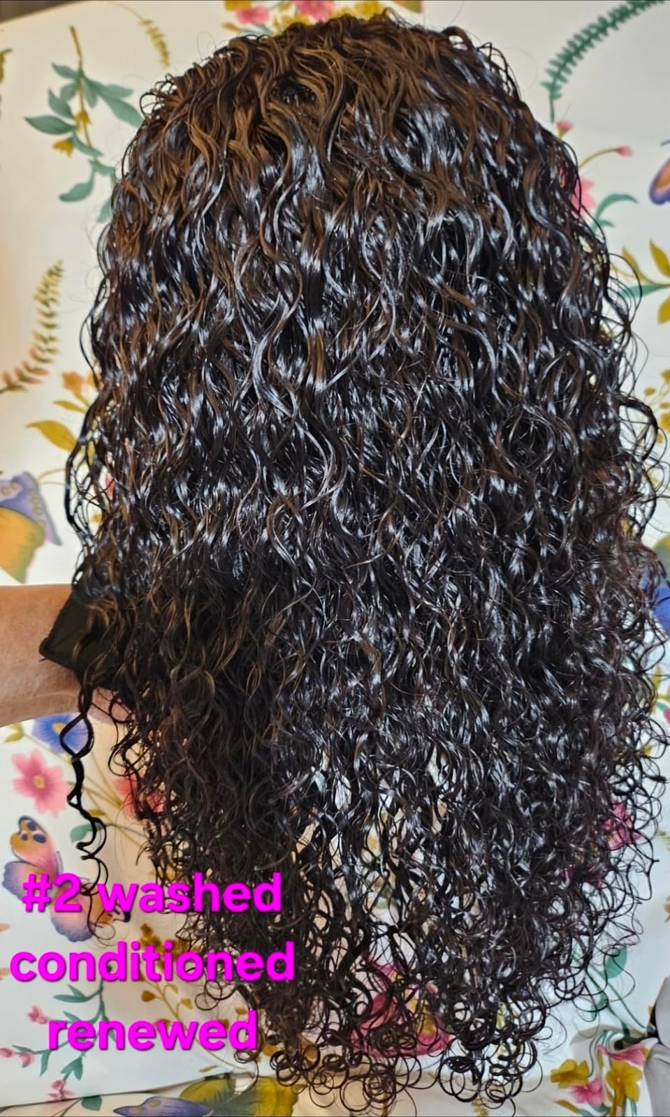 Headband Wig Human Hair 16 Inch Deep Wave Glueless Wig 1B# Natural Color customer photo 2