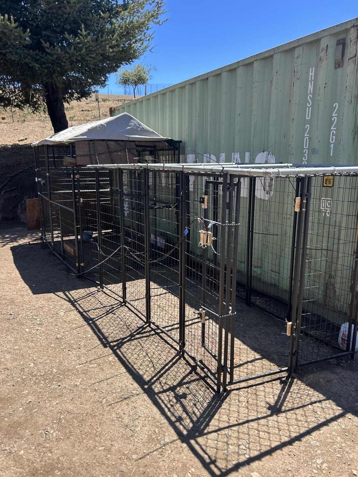 PawHut Outdoor Dog Kennel with Roof, 6' x 4' x 6' Heavy Duty Welded Wire Dog Playpen Enclosure with Escape-Proof Lock, UV-Resistant & Waterproof Cover, for Large Dogs, Chickens, Ducks, Silver customer photo 2