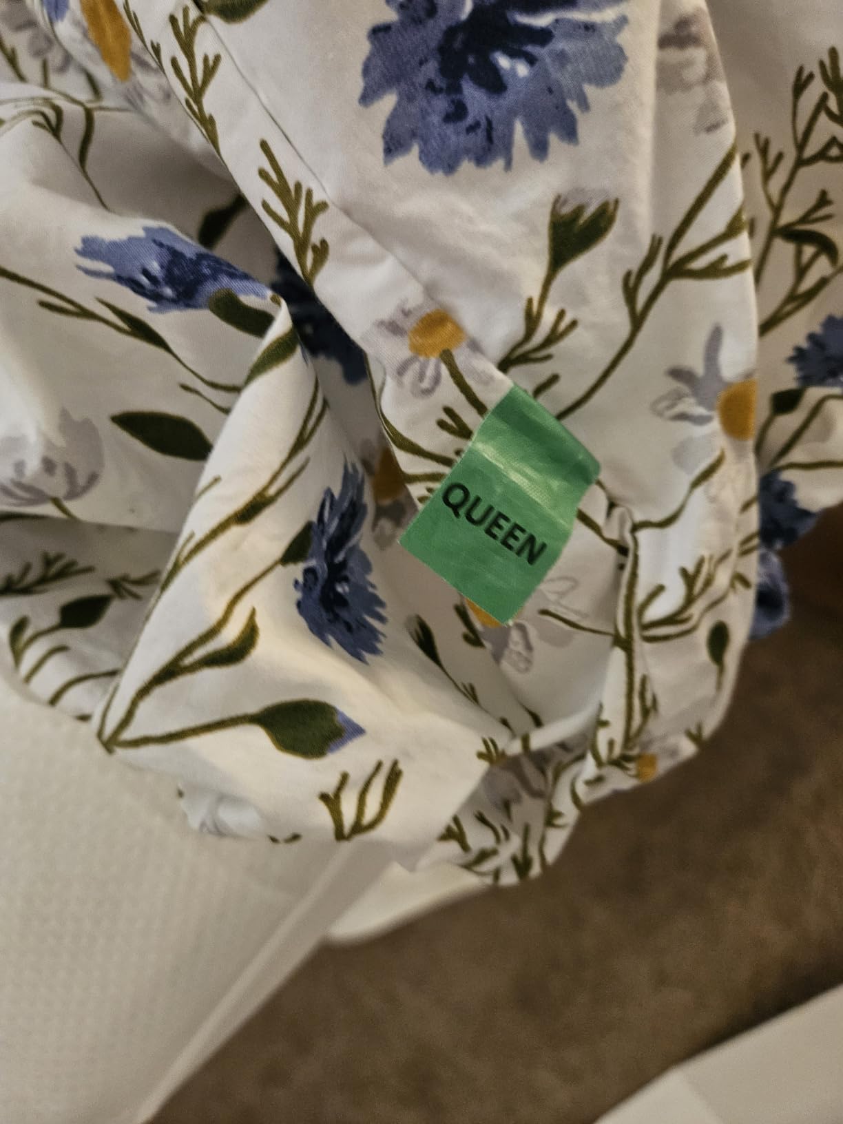 RUVANTI 100% Cotton Queen Sheets, Percale Queen Sheet Set, Sweet Pea customer photo 1