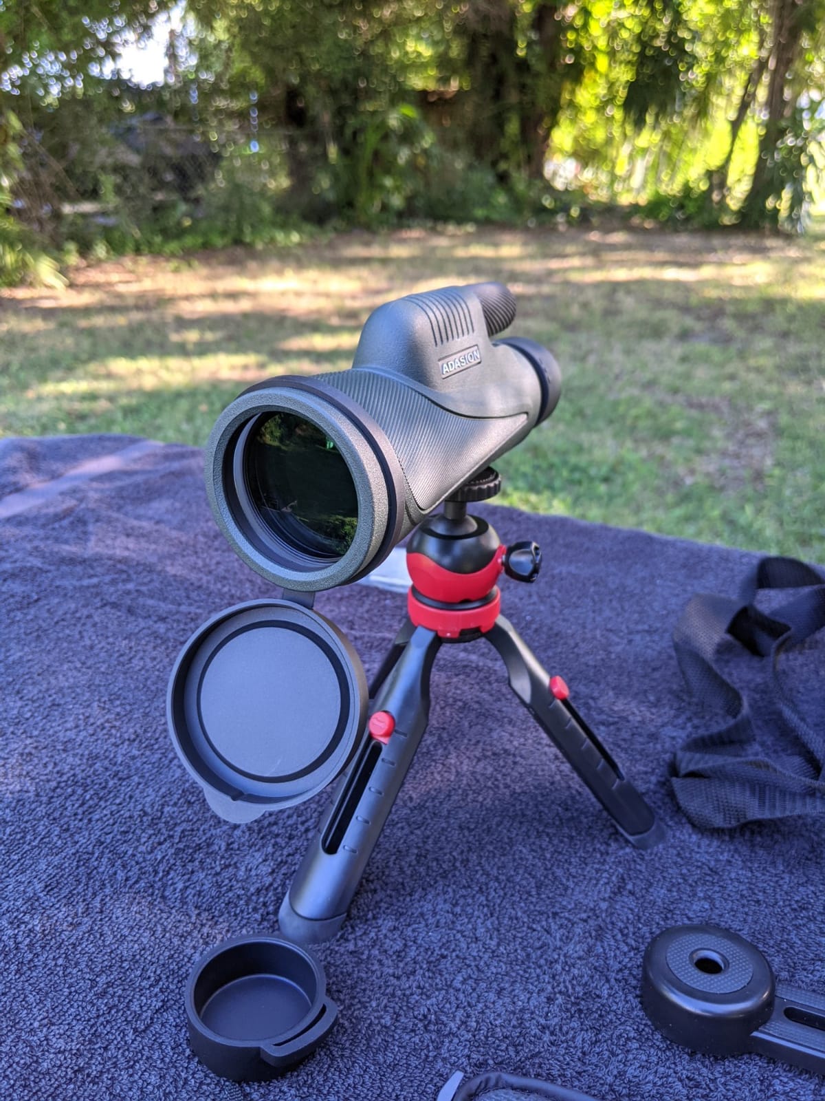 Adasion 12x56 Monoculars for Adults High Powered, Phone Adapter & Tripod | Large BAK4 Prism & FMC Lens, IPX7 Waterproof, Monocular Telescope for Birdwatching, Hunting, Travel, Wildlife, Hiking, Sports customer photo 1