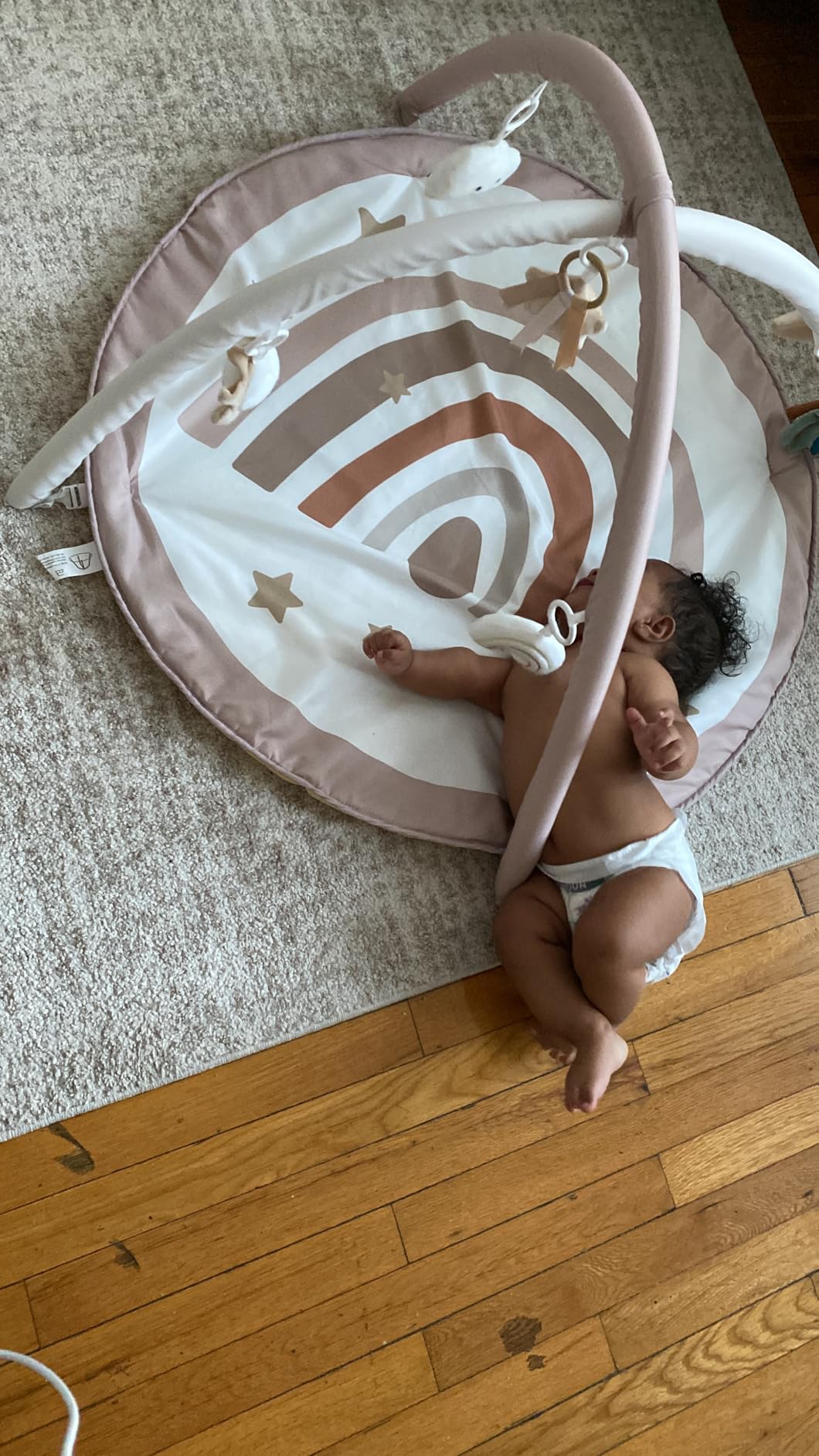 Tummy Time Activity Mat, Macrame Baby Play Gym Mat with 6 Detachable Toys and 12 Milestone Cards for Stage-Based Sensory and Motor Skill Development, Washable Play Mats for Infant, Non Slip Play Mat customer photo 2