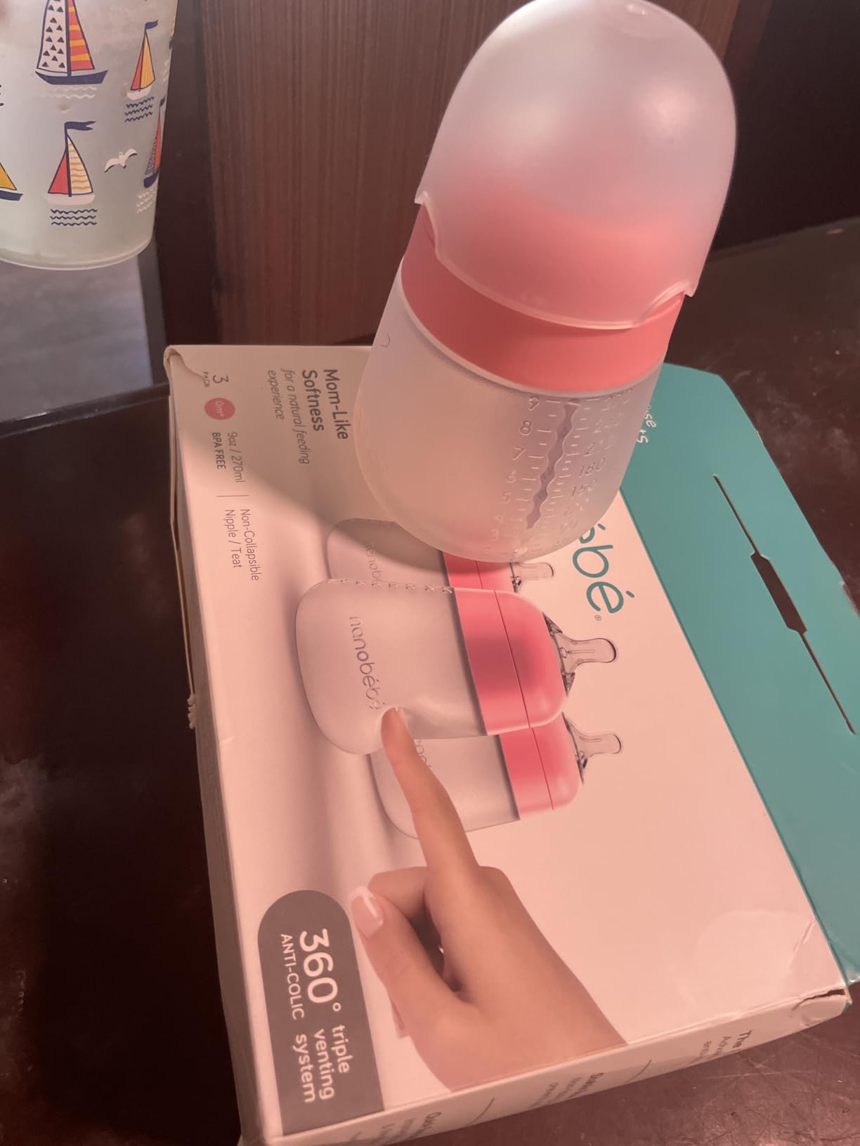 Nanobebe Flexy Silicone Baby Bottle, Anti-Colic, Natural Feel, Non-Collapsing Nipple, Non-Tip Stable Base, Easy to Clean 3-Pack, Teal, 5 oz customer photo 1
