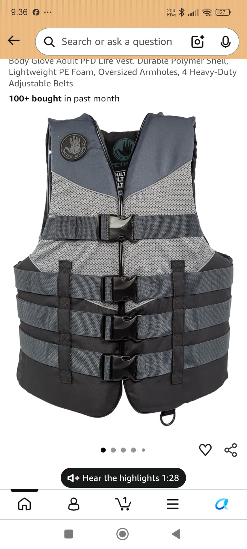 Body Glove PFD Life Vest for Adults. Method Nylon, and Coast Guard Approved (USCGA) customer photo 2
