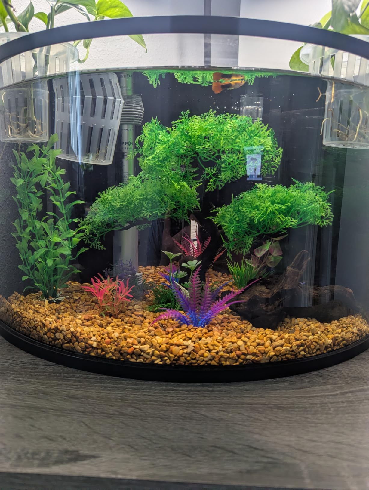 Ameliade Pink Artificial Plastic Tree Aquarium Plants Decor Set, 11PCS | Soft Cherry Blossom Tree Fish Tank Decorations, Betta Goldfish Large Tank Accessories, Big Fish Bowl Tall Ornaments customer photo 2