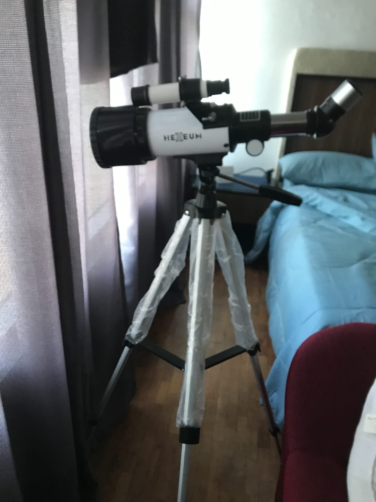 Koolpte Telescope for Kids, 70mm/500mm AZ Refractor for Beginners, White | Portable telescope for kids and beginners to view the Moon and landscapes, with AZ mount, phone adapter, remote and case customer photo 2