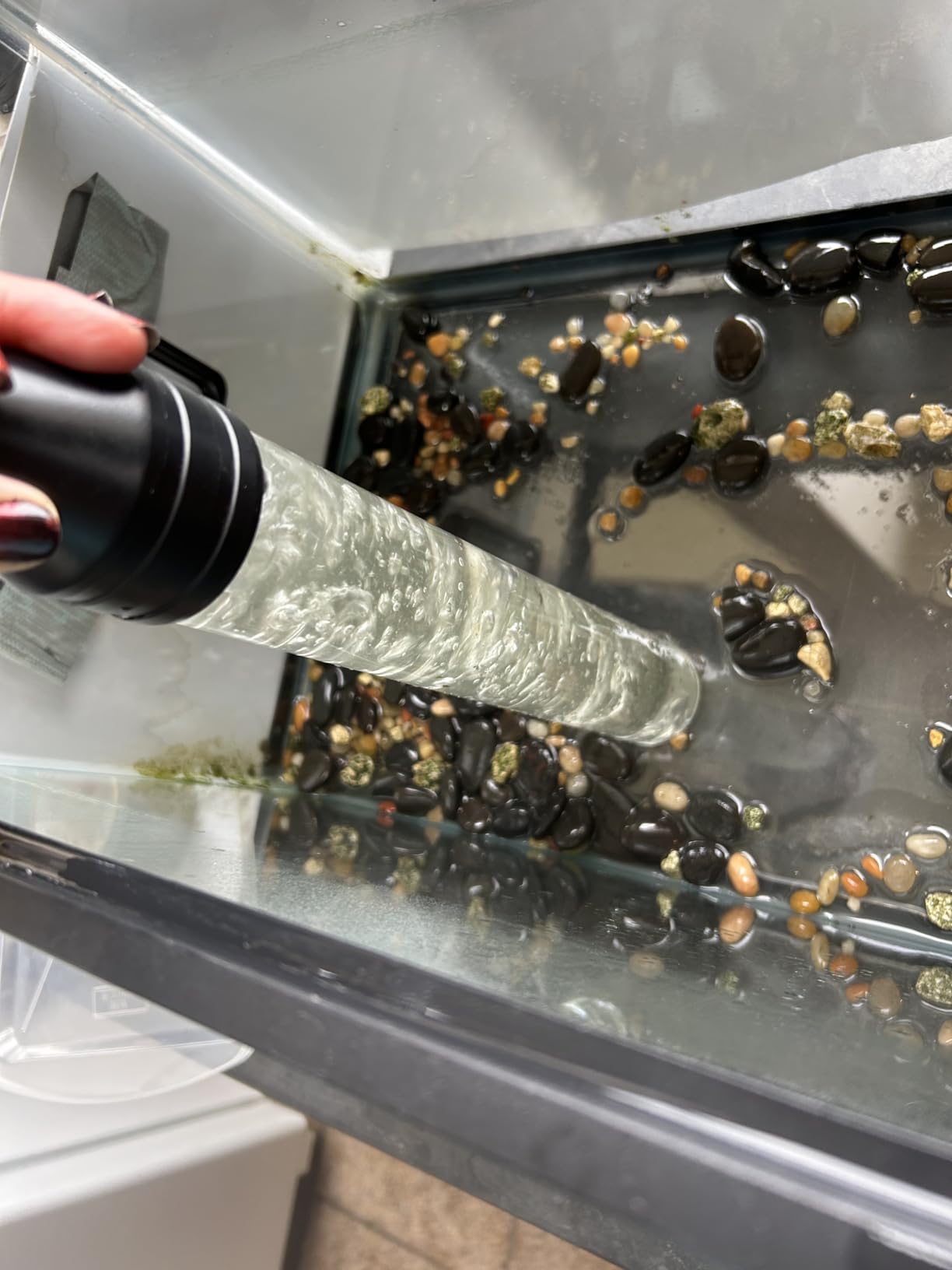 enomol Gravel Vacuum for Aquarium Water Changer Fish Tank Cleaning Tools, Siphon Universal Quick Pump Aquarium Water Changing (50ft) customer photo 1