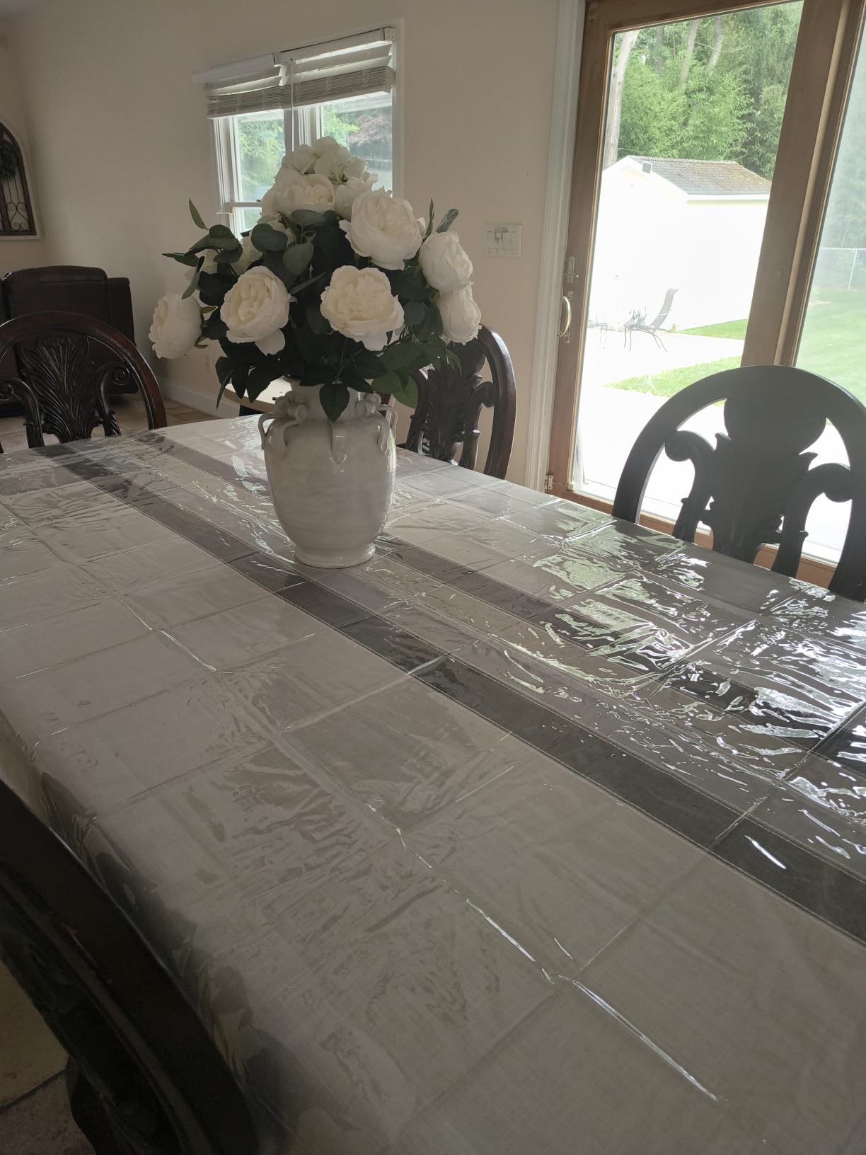 Laolitou Rustic Cotton Linen Table Cloth,Tablecloths for 6 Foot Rectangle Tables,Waterproof Washable Tablecloth with Tassel Rectangle/Oblong, 55''x 86'', 6-8 Seats customer photo 2