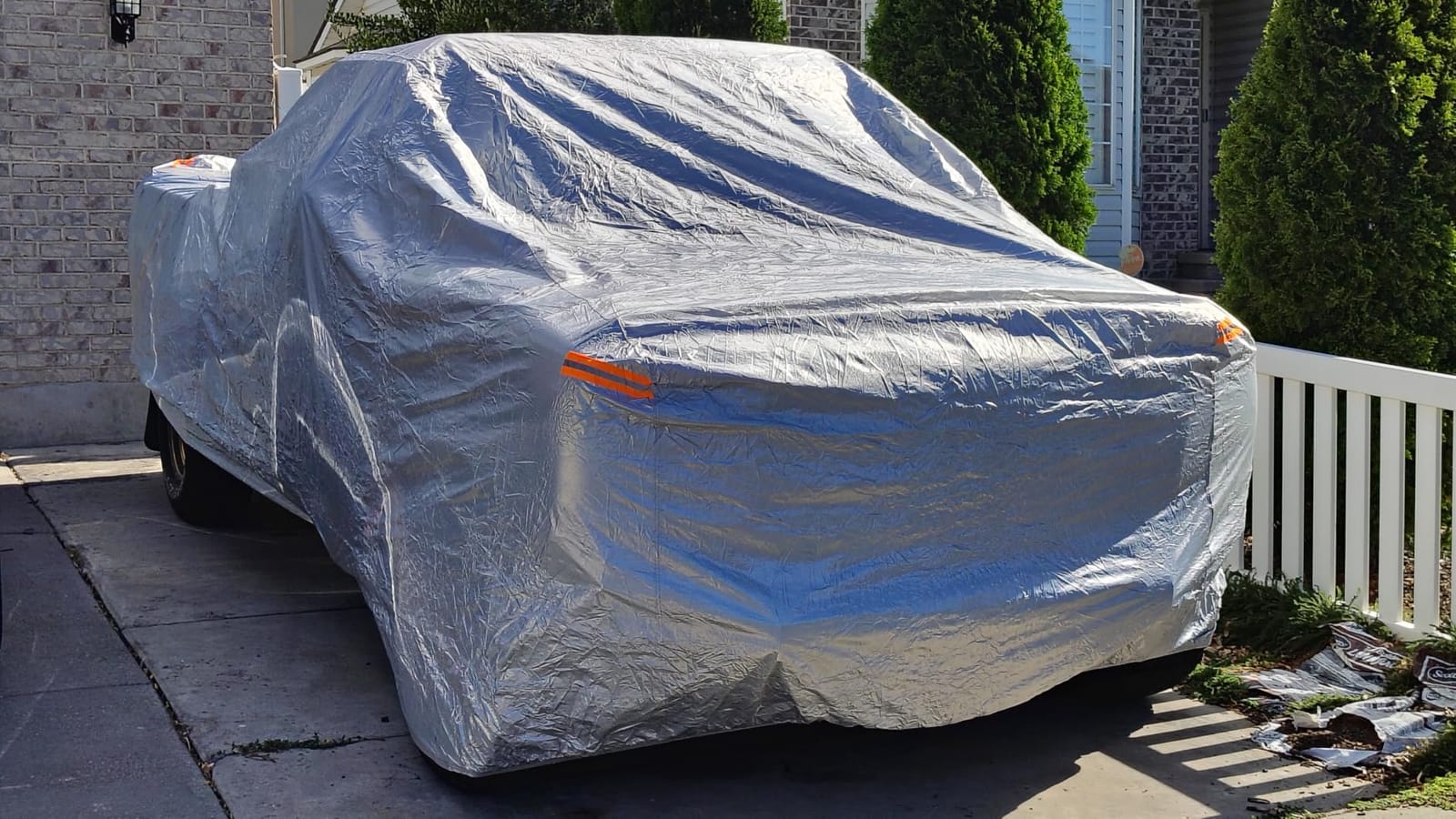 EzyShade Car Cover Waterproof All Weather. See Vehicle Size-Chart. Size A4 | Multi-Layer Outdoor Car Covers for Automobiles. Rain Sun Snow UV Dust Protection. Sedan, Hatch, SUV, Truck - See Size Chart customer photo 2