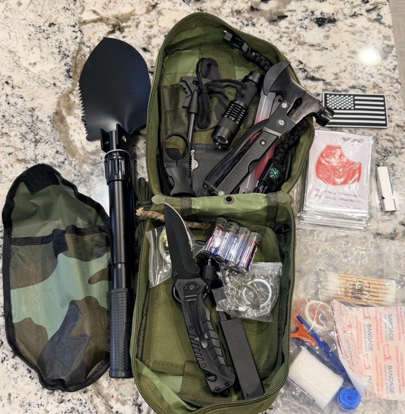 LUXMOM Emergency Survival Kit and First Aid Kit, 142Pcs Professional Survival Gear and Supplies Equipment with Molle Pouch, Gift for Christmas Men Dad Husband Camping Hiking Hunting Outdoor Adventure customer photo 1