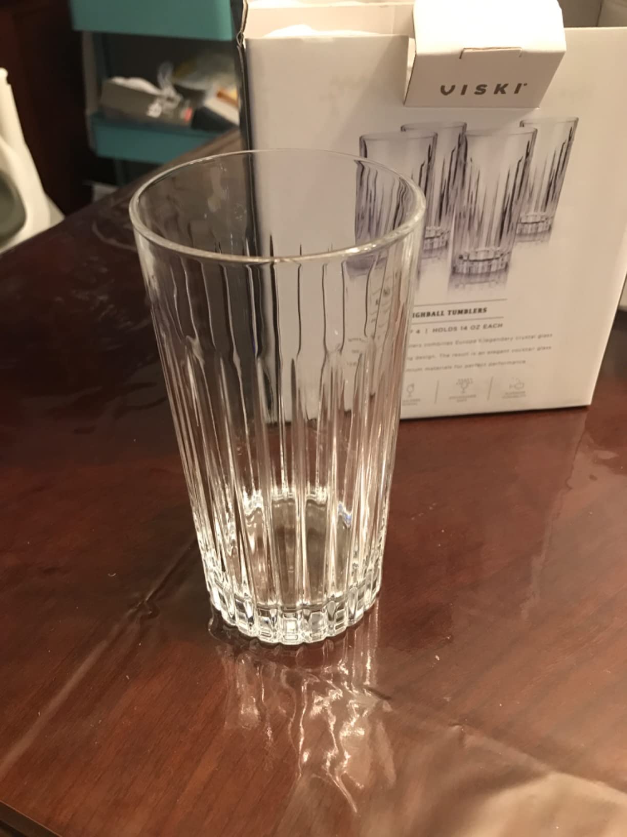 Viski Reserve Milo Crystal Highball Glasses - European Crafted Collins Glasses Set of 4-14oz Cocktail Glass for Wedding or Anniversary and Special Occasions Gift Ideas customer photo 1