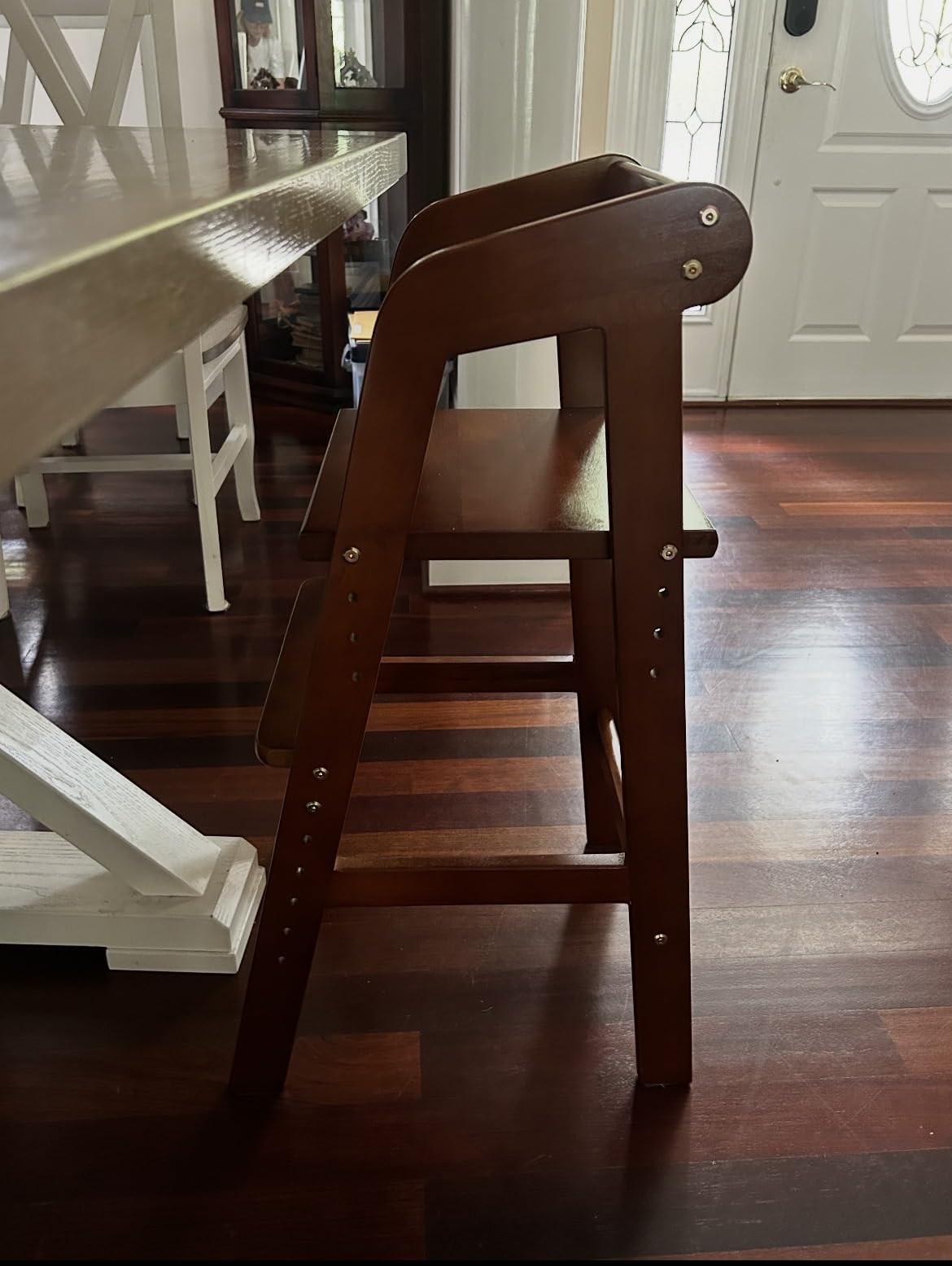 YOLEO High Chair Wooden for Toddlers Junior Childs, Sturdy Durable Dining Feeding Chair with Steps Grows with Child, Max 60kg (Natural Color) customer photo 2