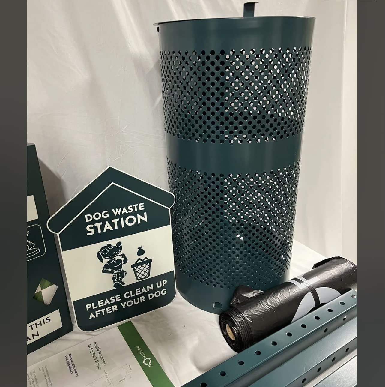 Dog Waste Station Outdoor Pet Waste Station- Desing With 4 Holes And 800 Dog Poop Bags, 50 Waste Can Liners, 3 Poop Bag Holders & 2 Set Of Keys, For Commercial Use, Parks, Condos & HOA customer photo 2