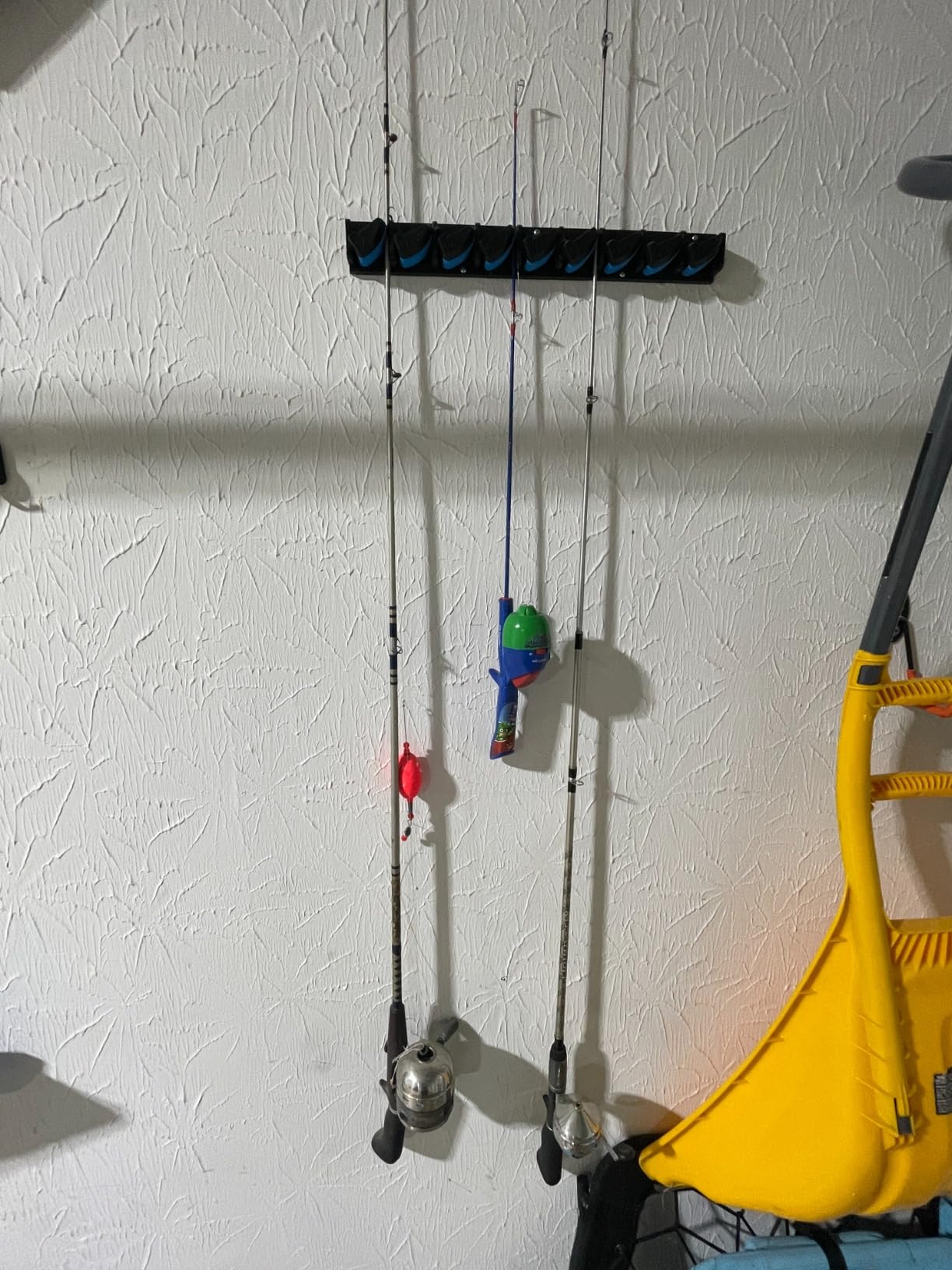 PLUSINNO V9 Vertical Fishing Rod Holder, Wall Mounted Fishing Rod Rack, Holds Up to 9 Rods or Combos, for Garage customer photo 1