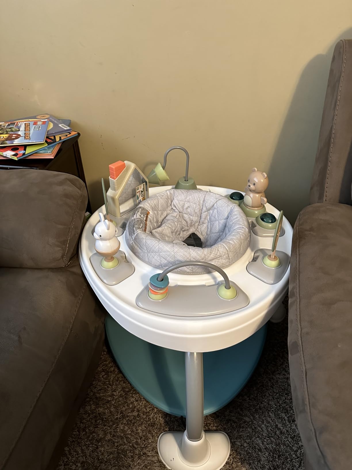 Ingenuity Spring & Sprout 2-in-1 Baby Activity Center Jumper and Table with Infant Toys - Ages 6 Months +, First Forest customer photo 2