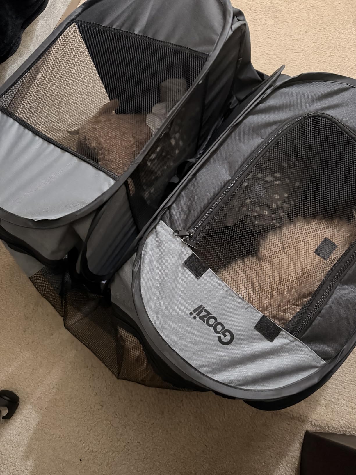 GOOZII Pet Cat Playpen for Indoor Cats Enclosed, Portable Foldable Dog Playpen Outdoor Tent Crate Cage with Zipper Top Cover Door for Kitten Puppy Outside Rv Car Camper (Small Size, Pink) customer photo 1