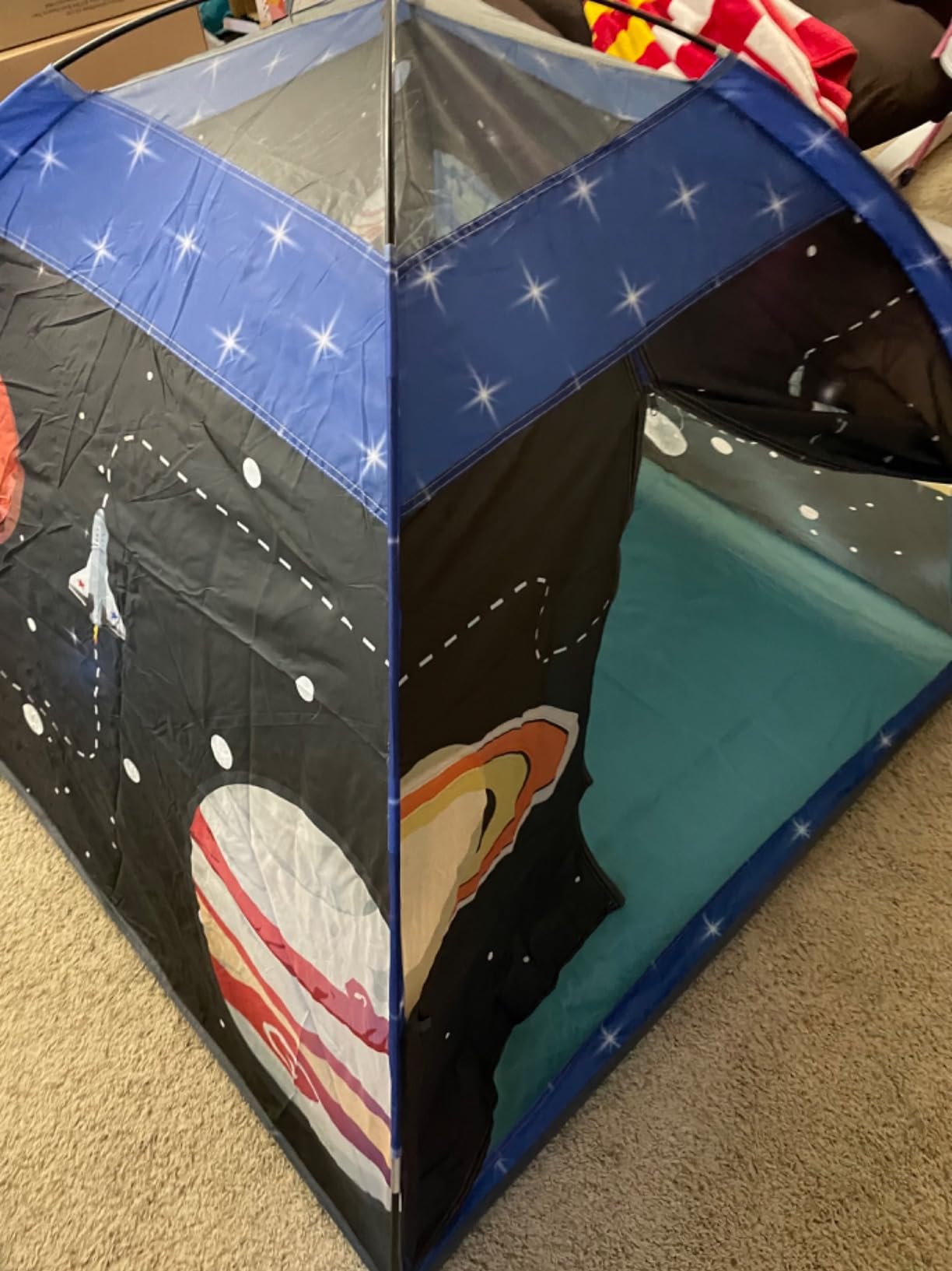 Mnagant Space World Play Tent-Kids Galaxy Dome Playhouse for Boys and Girls Imaginative Play Popup Tent for Kids Indoor/Outdoor Fun, Perfect Kid's Gift- 47