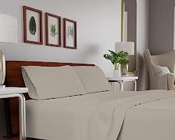 SUPREME ELEGANCE 100% Organic Cotton Queen Sheet Set, Percale, Snow White customer photo 2