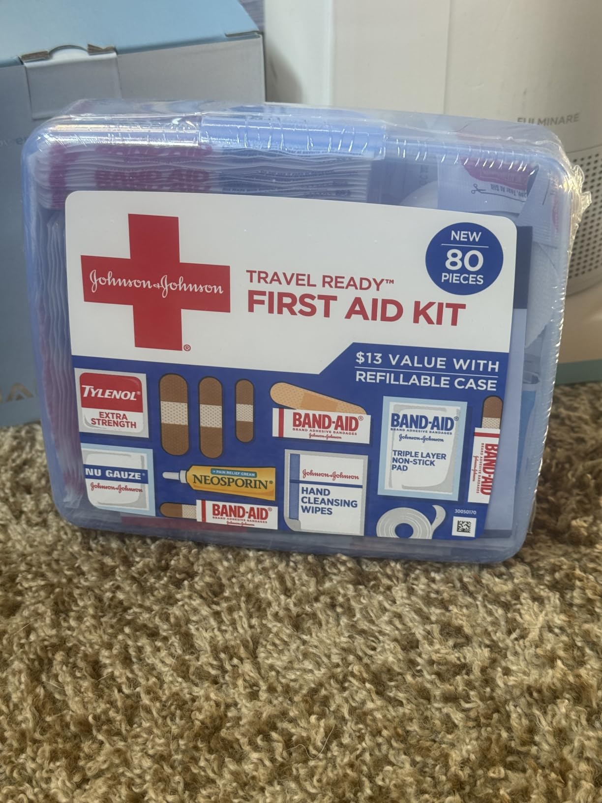 BAND-AID Brand Travel Ready Portable First Aid Kit, 80 Piece | Emergency Essentials for Minor Wound Care, Bandages, Neosporin & Tylenol, Perfect for Home, Car, Camping, Outdoors & Travel customer photo 2