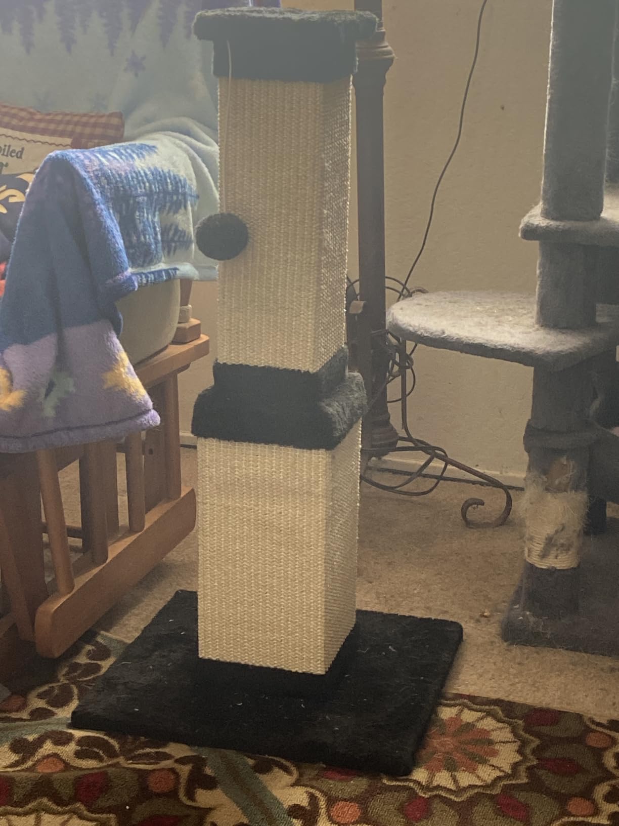 Cat Scratching Post for Indoor Cats, 32Inch Sisal Cat Scratcher, Beige | Wide Stable Base, Full-Body Stretching Cat Scratch Post, Heavy Duty Post for Cat Adults to Protect Furniture, Easy Assembly customer photo 1