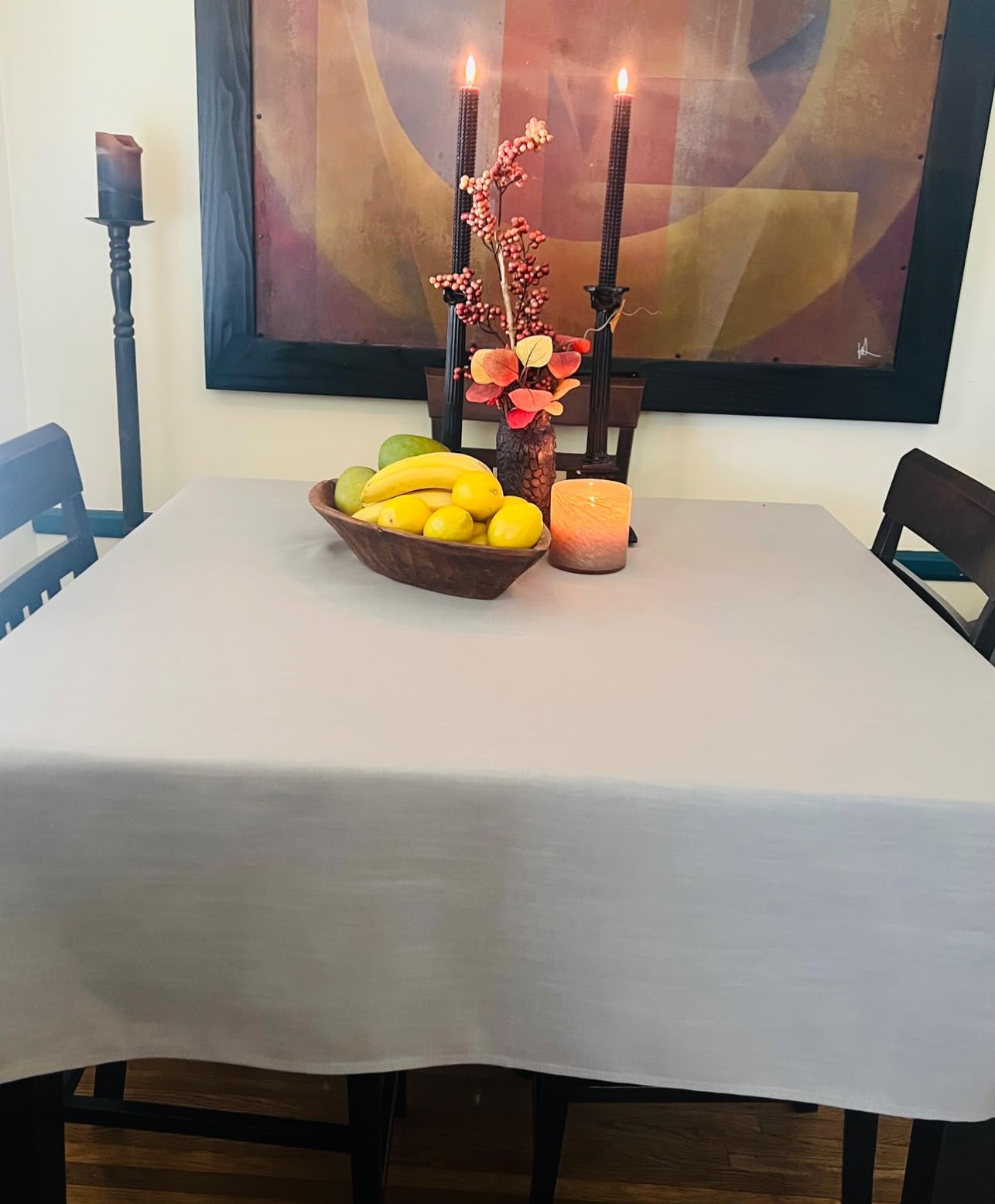 H.VERSAILTEX Linen Textured Tablecloth 60 x 102 Waterproof Decorative Table Cloth Spill-Proof Linen Look Cover for Party Table Extra Soft and Thick Fabric Wrinkle Free, Heather Ivory customer photo 1