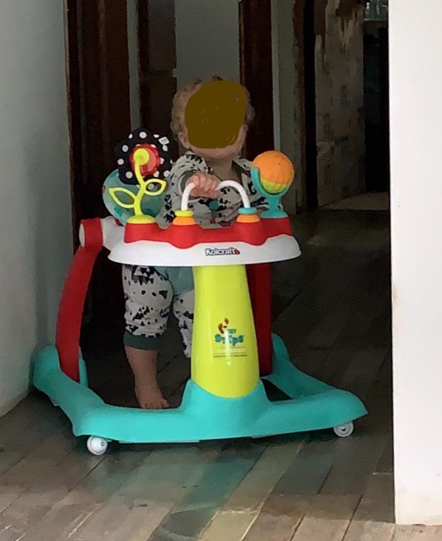 Kolcraft Tiny Steps 2 in 1 Foldable Infant and Baby Walker with Wheels, Seated or Walk Behind Activity Center, Entertaining Developmental Activities for Boys and Girls, Wide Base Sturdy Frame customer photo 1