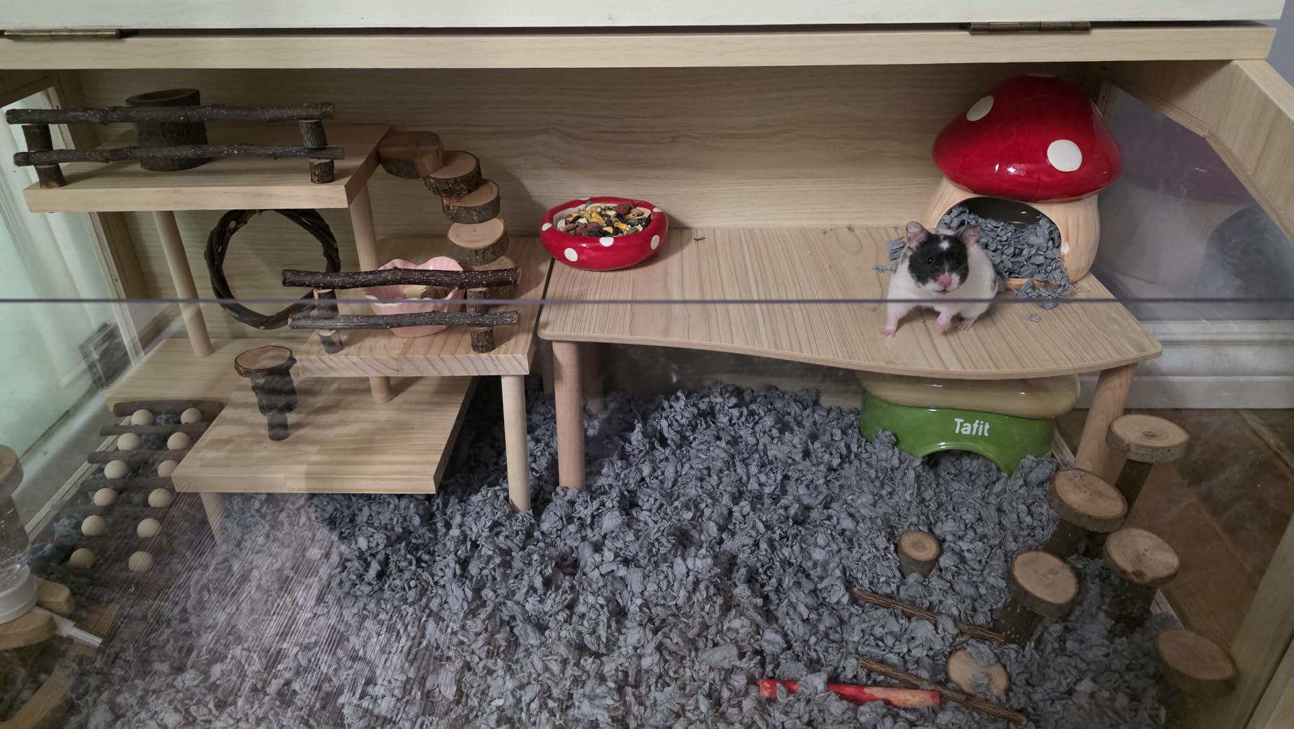 Hamster Cage Chewproof, Large Hamster Cages and Habitats, Openable Top with Acrylic Sheets, Solid Built customer photo 1