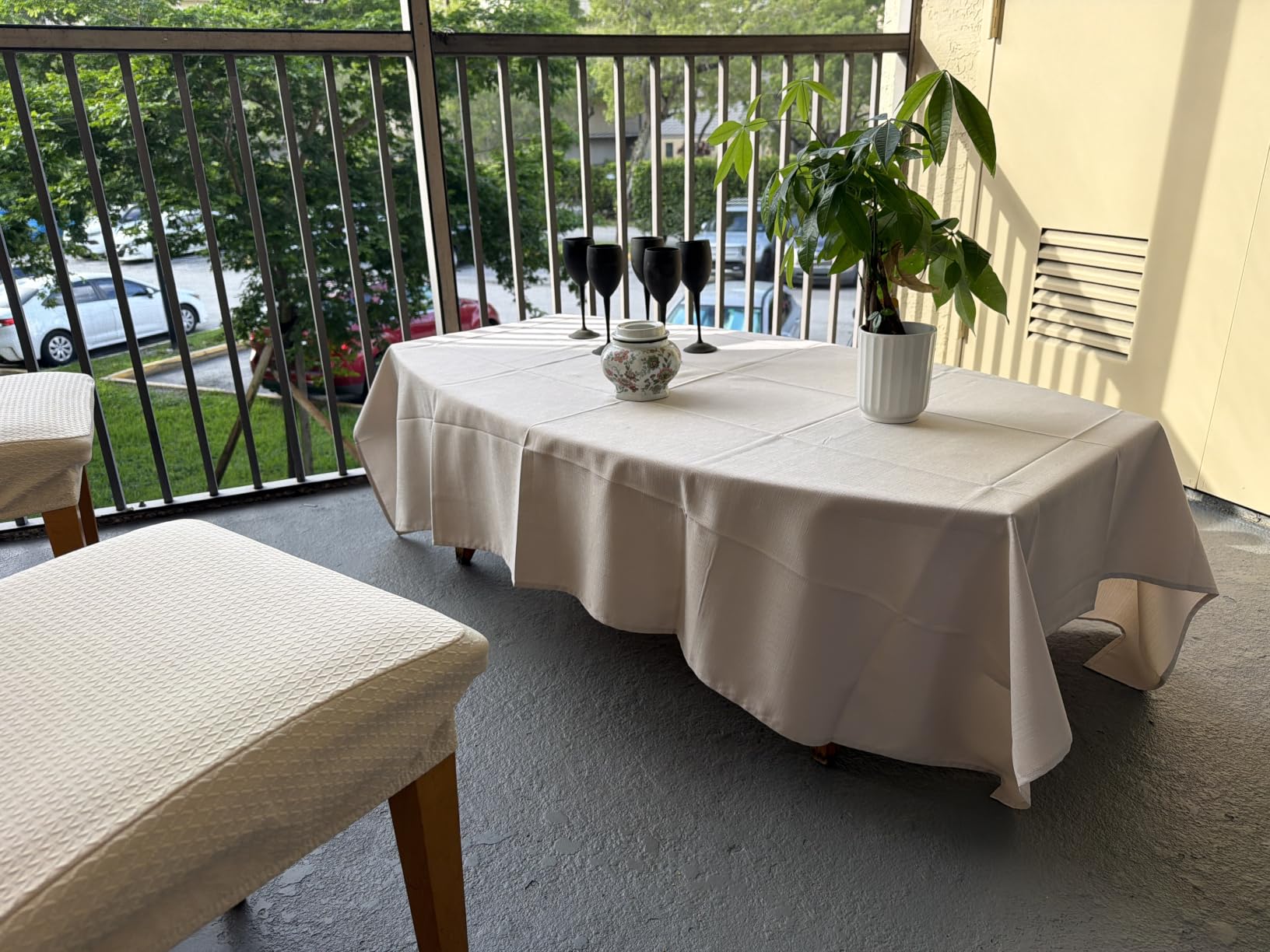 Veblandy Rectangle Tablecloth Waterproof Linen Textured Table Cloth Stain and Wrinkle Resistant Washable, Decorative Fabric Table Cover for Dining, Party and Camping (Sage Green, 52 * 70) customer photo 2