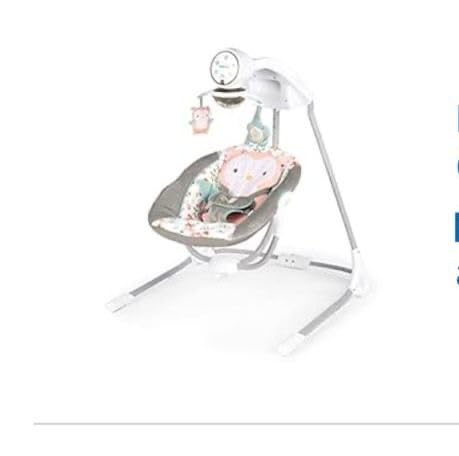 Ingenuity InLighten 5-Speed Baby Swing for Infant, Newborn to 9 Months, Owl | 180 Rotation & Swings 3 Ways, Lightup Mobile Projects Light Show, 3 Timer Modes, 20 Soothing Melodies, Max Weight 20 lbs customer photo 1