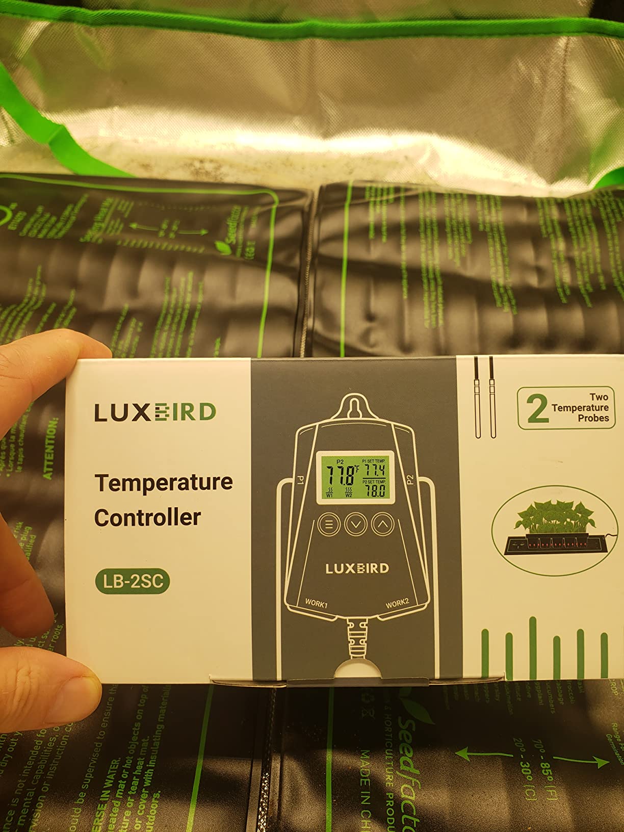 LUXBIRD Digital Temperature Controller LB-2SC, Thermostat Outlet for Reptile Terrarium Greenhouse Grow Tent, 2-Year Warranty (Green) customer photo 1
