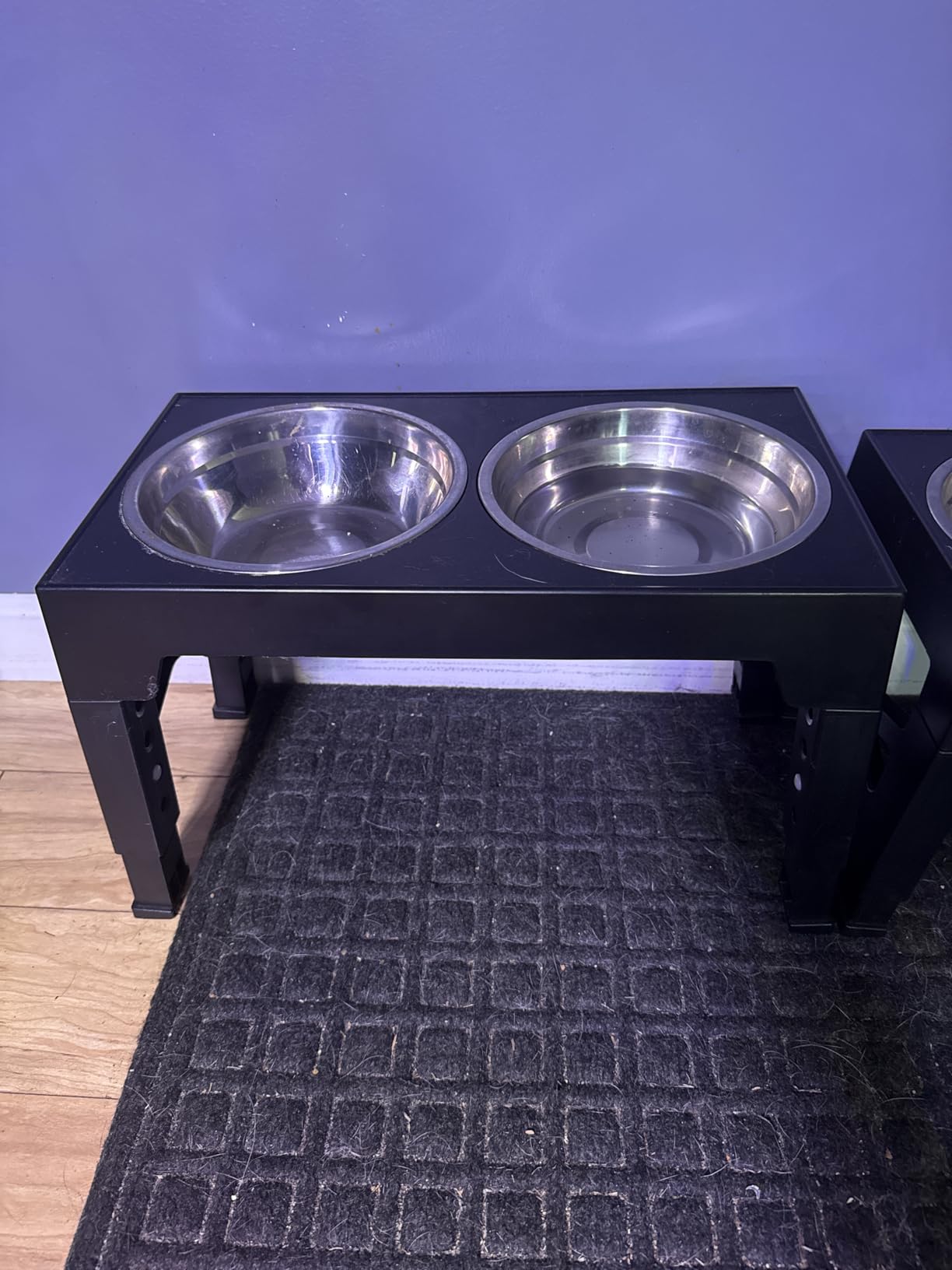 Niubya Elevated Dog Bowls with 2 Stainless Steel Dog Food Bowls, Raised Dog Bowl Adjusts to 5 Heights (3.15