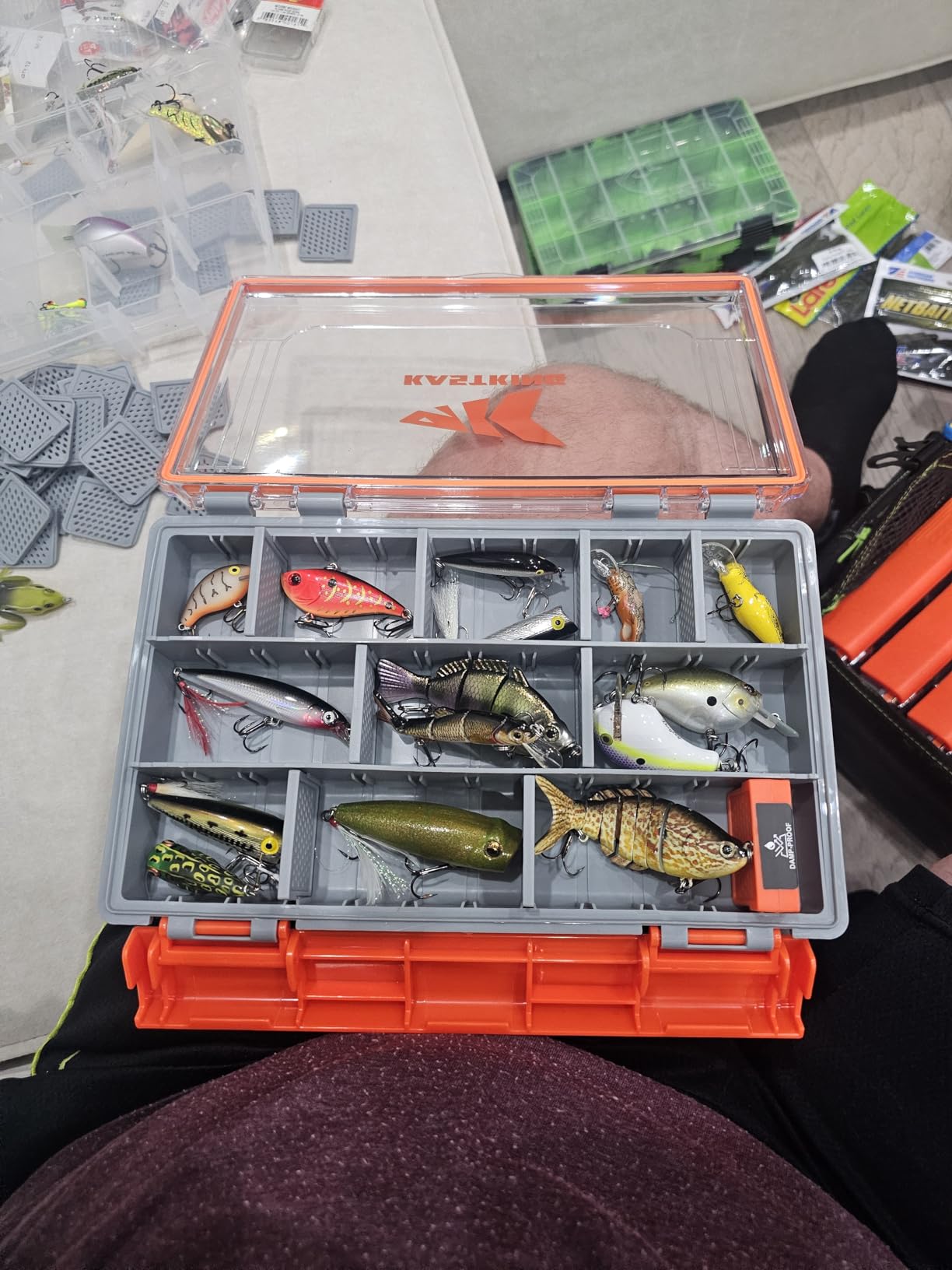 KastKing HyperSeal Waterproof Tackle Box, 3600 Tackle Trays with Removable Dividers, Lure Box and Terminal Tackle Storage customer photo 2