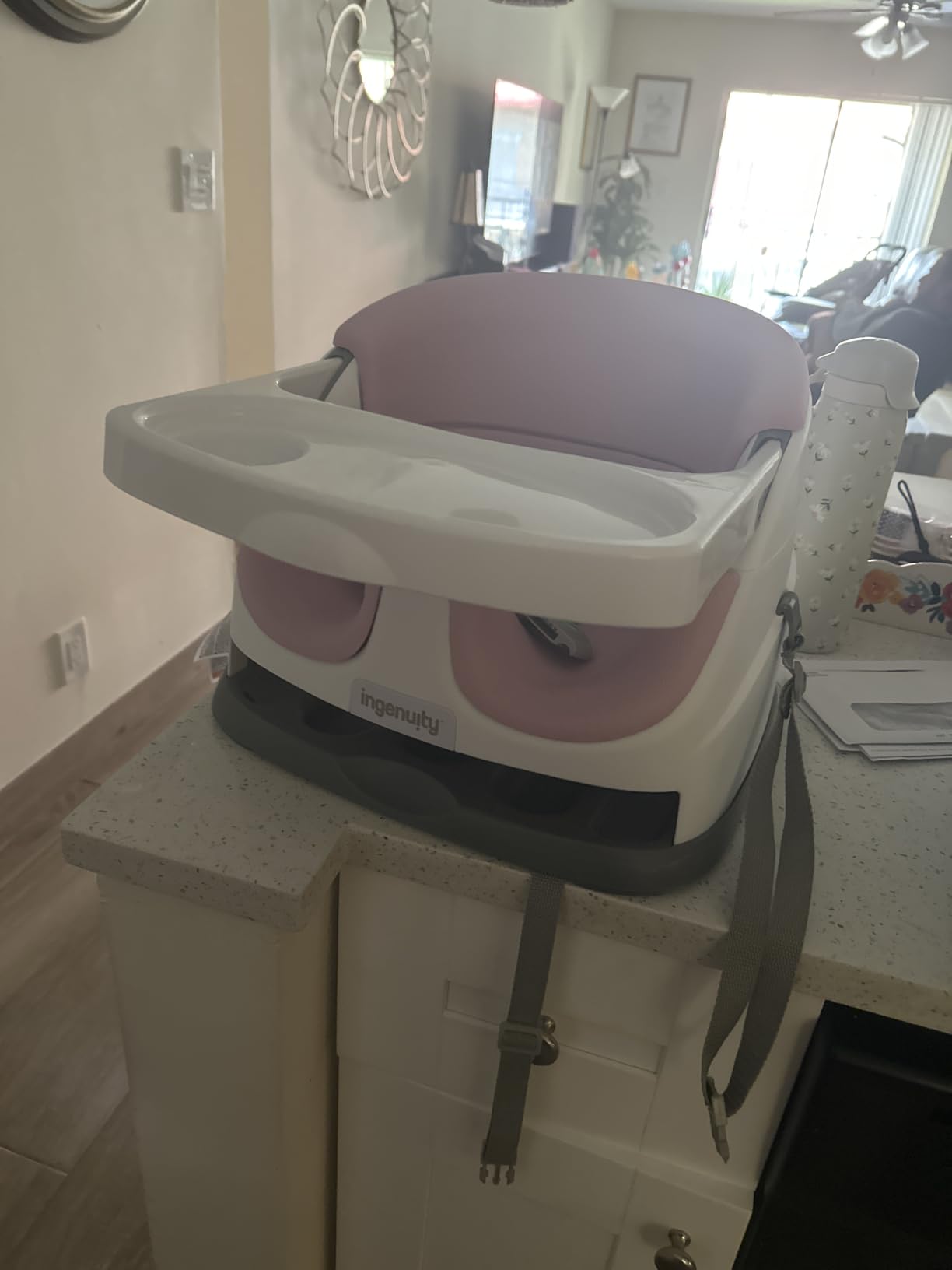 Ingenuity Baby Base 2-in-1 Booster Feeding and Floor Seat with Self-Storing Tray - Mist customer photo 2