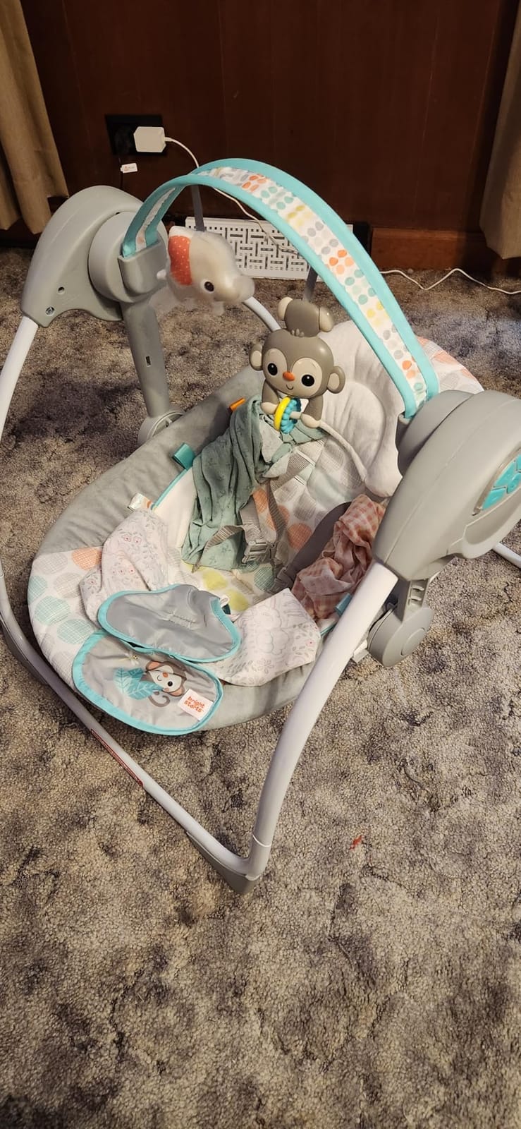 Bright Starts Playful Paradise Portable Compact Automatic Baby Swing with Music, Unisex, Newborn + customer photo 1