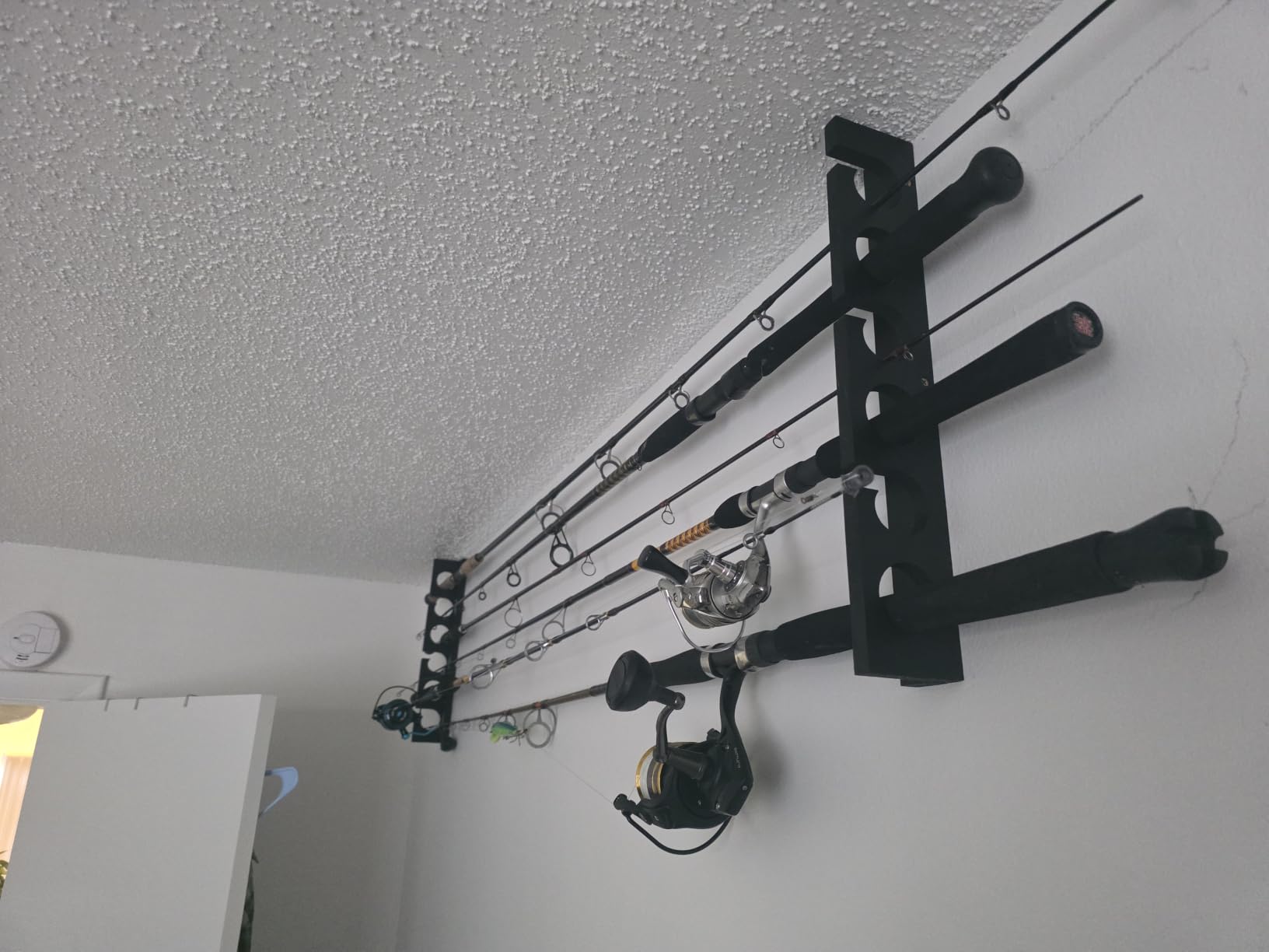 Ghosthorn Fishing Rod Holder, Wall or Ceiling Mounted Pole Rack Garage - Holds Up to 6 Rods, Garage Storage Organizer customer photo 1