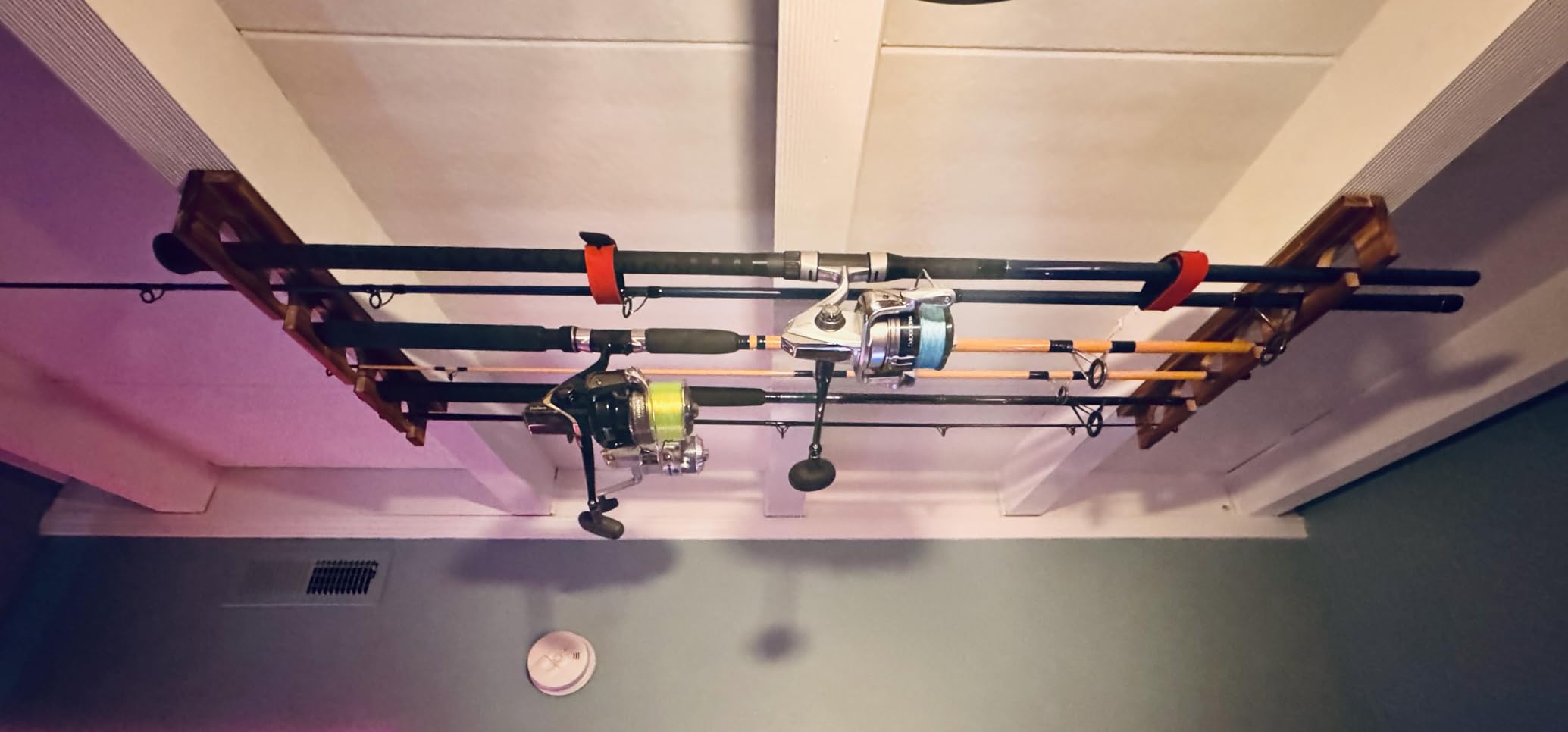 Ghosthorn Fishing Rod Holder, Wall or Ceiling Mounted Pole Rack Garage - Holds Up to 6 Rods, Garage Storage Organizer customer photo 2