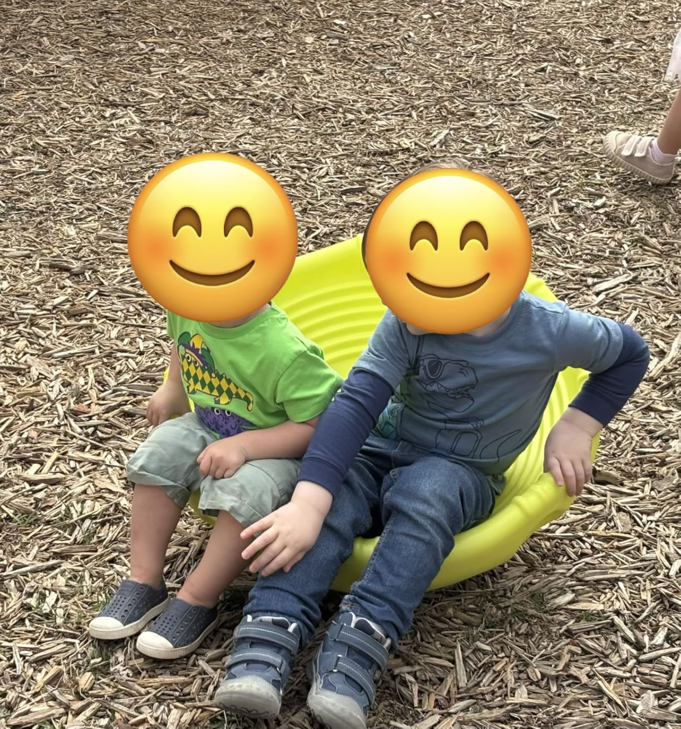 Simplay3 Two Sided Rock Around Wobble Disk and Climbing Dome for Toddlers and Kids - Rocking and Climbing - Indoor/Outdoor - Yellow/Green, Made in USA (1 Pack) customer photo 1