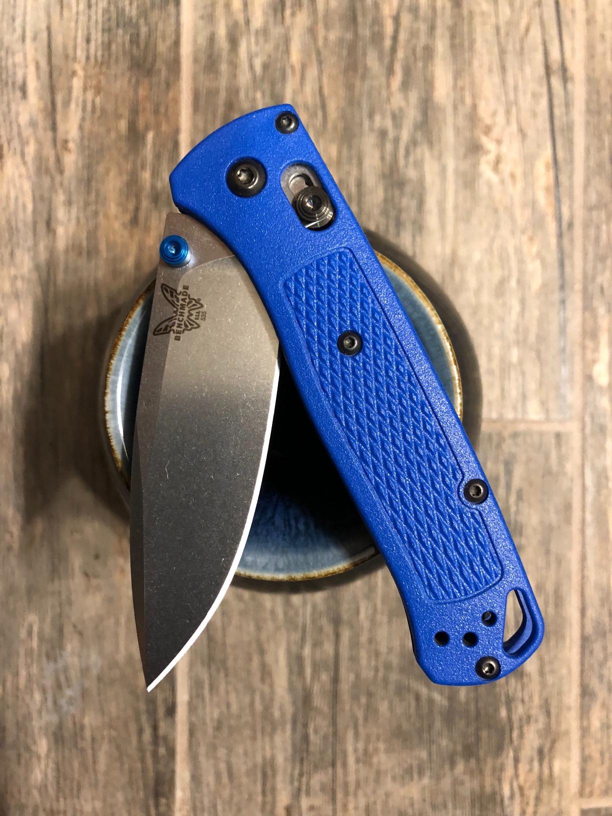 Benchmade Bugout EDC Knife, S30V Steel Blade (535FE-05) | Crater Blue Grivory handle, Drop-Point blade customer photo 1