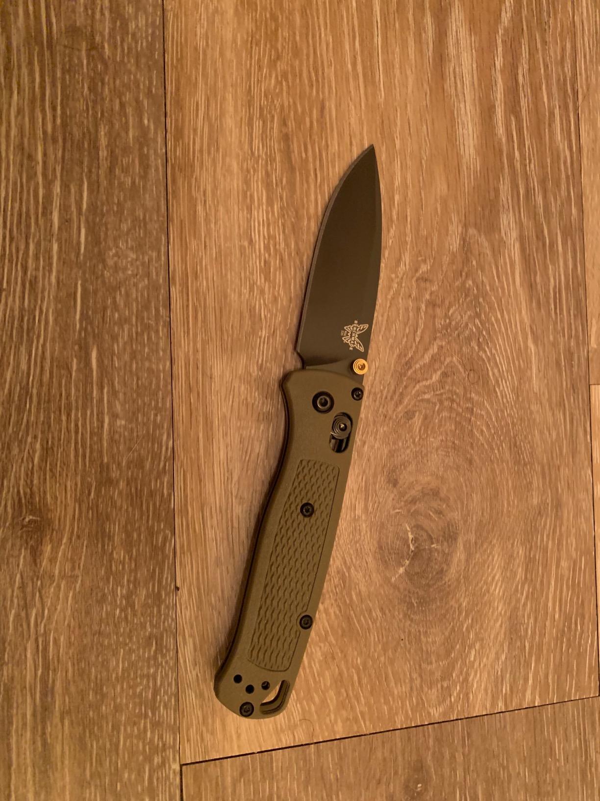 Benchmade Bugout EDC Knife, S30V Steel Blade (535FE-05) | Crater Blue Grivory handle, Drop-Point blade customer photo 2