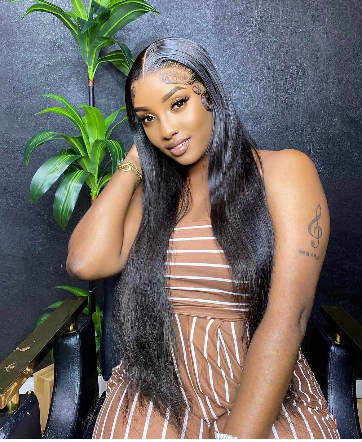 30 Inch Lace Front Wigs Human Hair Pre Plucked with Baby Hair 200 Density Real Human Hair Wig Straight 13x4 HD Lace Frontal wigs customer photo 2