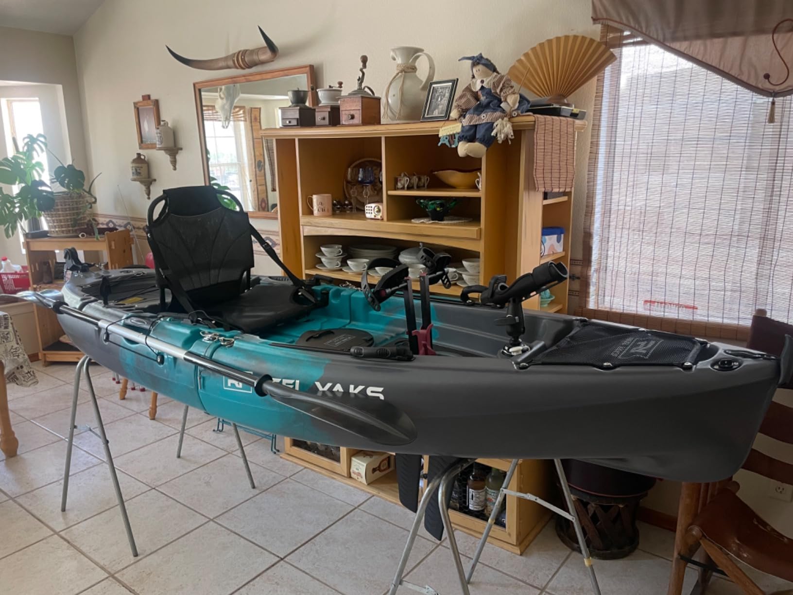 Reel Yaks Raptor Modular Fishing Kayak, 9.5ft, 380 lbs Capacity | Cyan Gray, Pedal Kayaks for Adults & Youth, Sit on Top, Lightweight, Portable, Fits in Trunks & Closets, Gear Storage customer photo 1